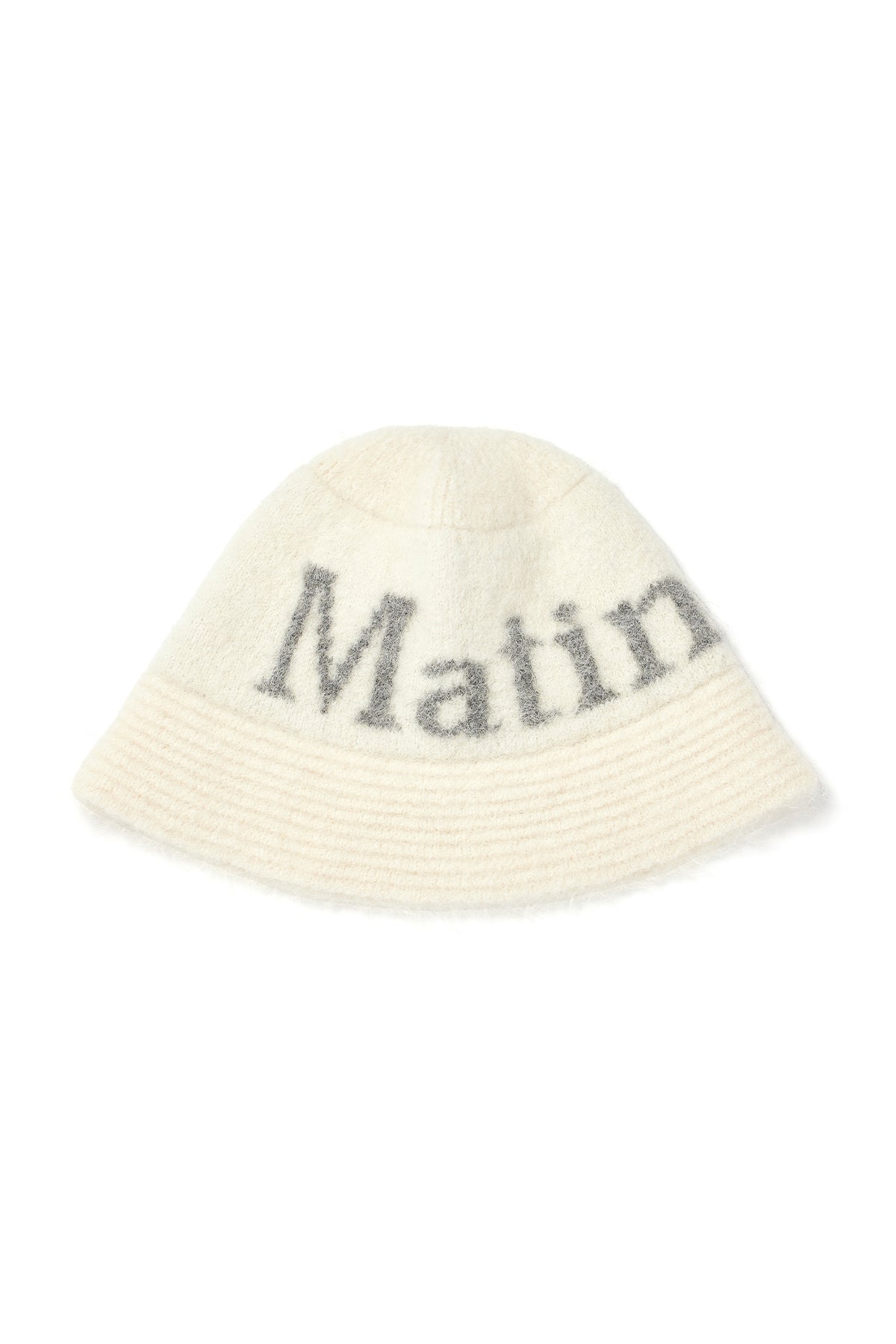 Matin Kim - Logo Jacquard Heavy Knit Bucket Hat (Ivory) product image 4 | TRAB K-Fashion Australia