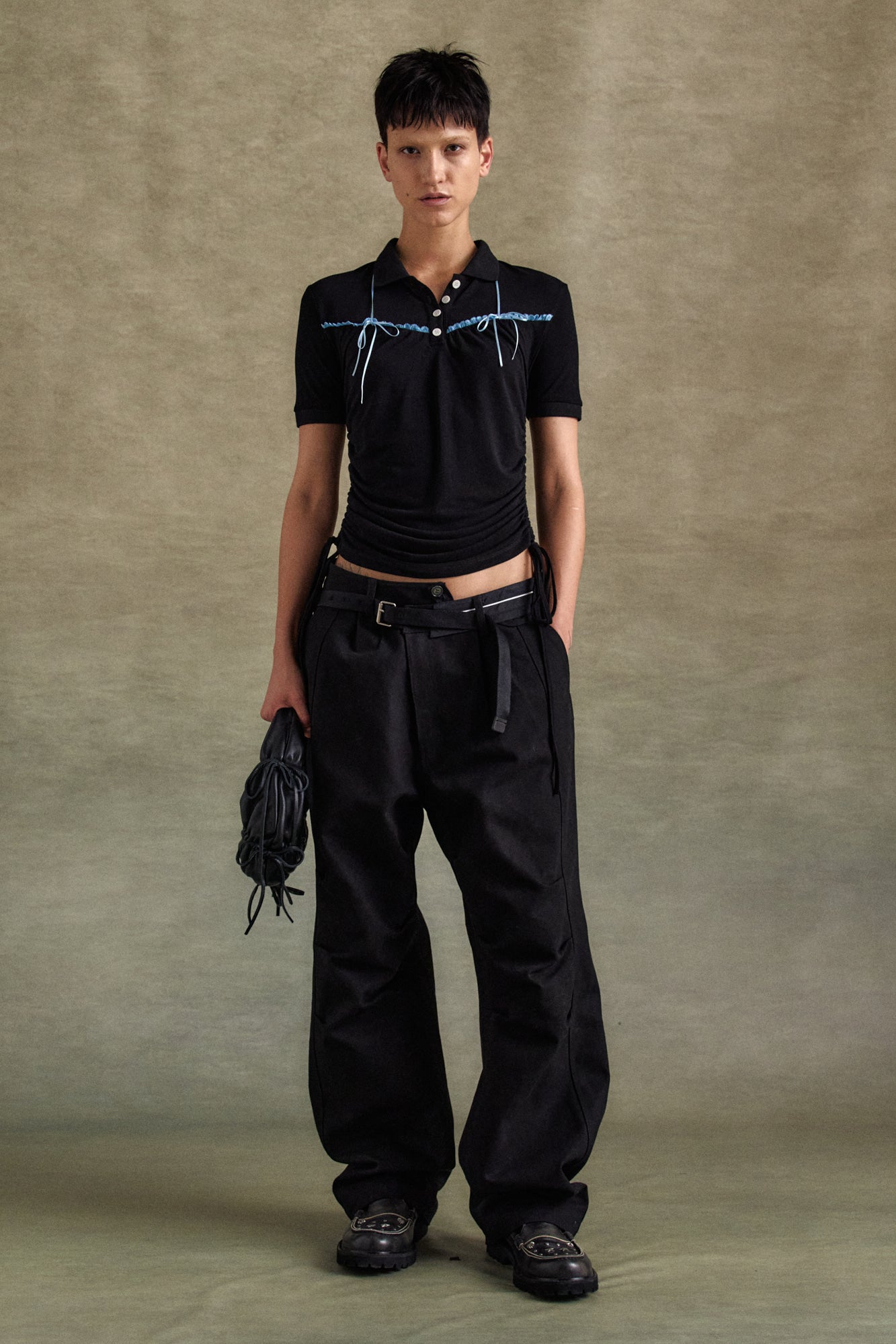 Andersson Bell - Halter String Piqué Polo Shirts (Black) product image 4 | TRAB K-Fashion Australia