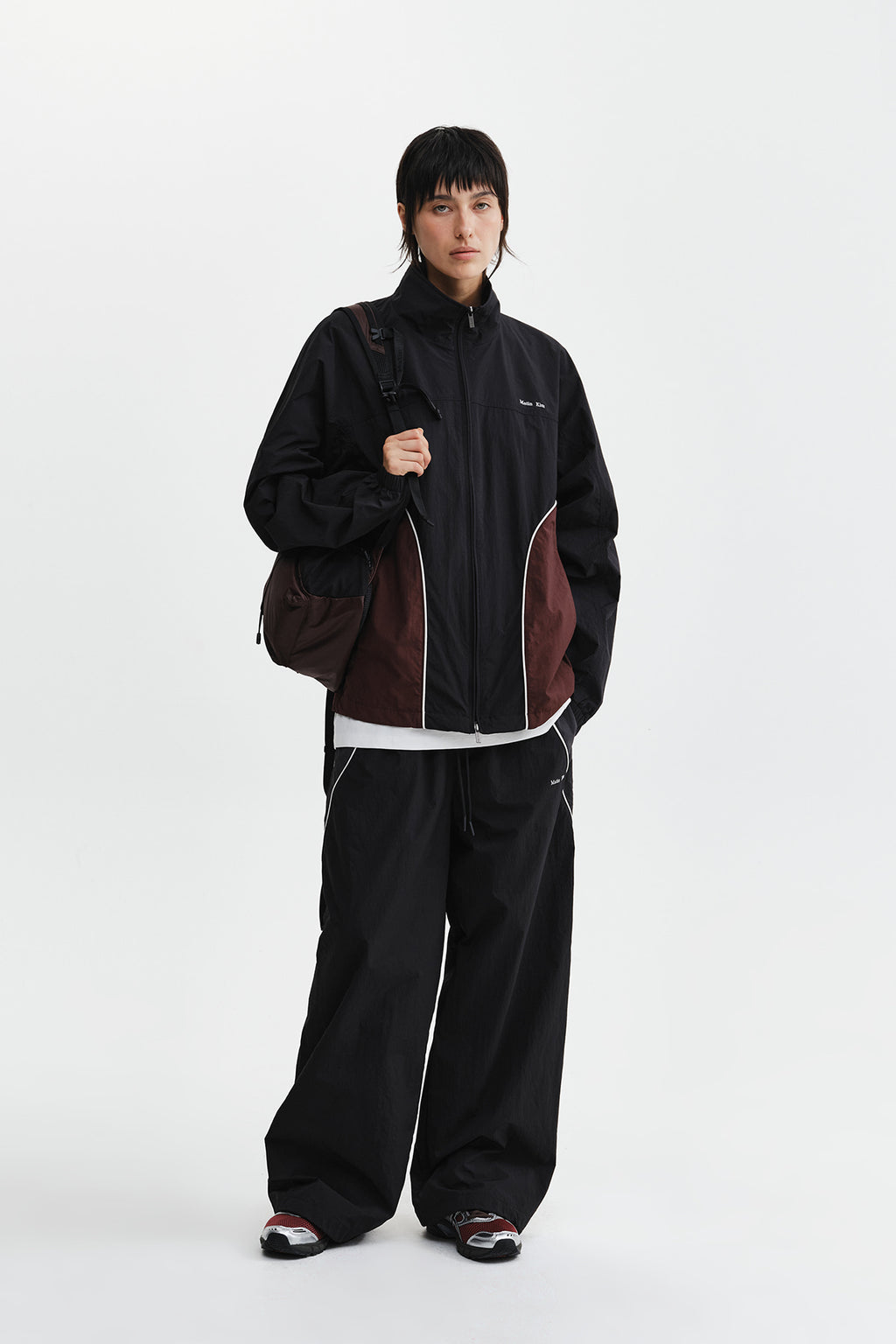 Matin Kim - Tonal Contrast Track Pants (Black) product image 9 | TRAB K-Fashion Australia