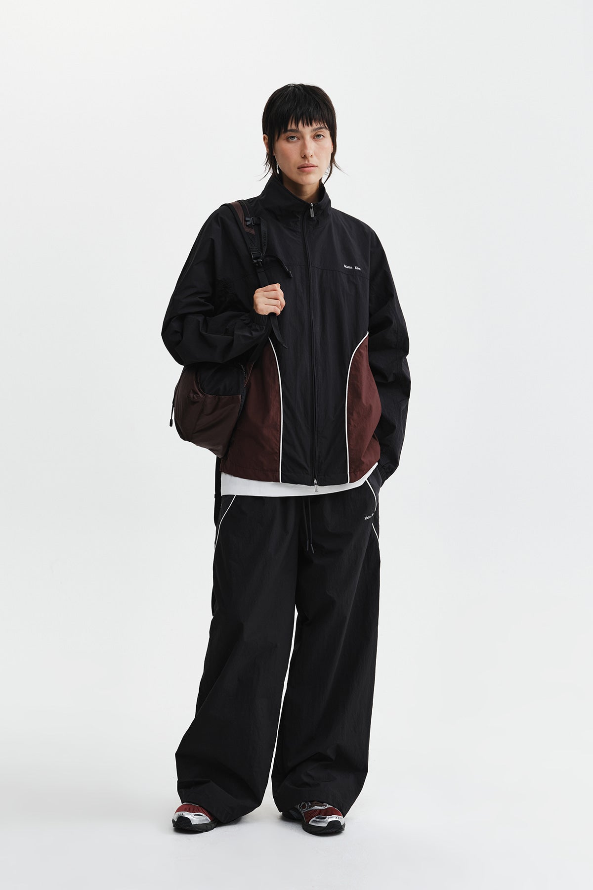 Matin Kim - Tonal Contrast Track Pants (Black) product image 9 | TRAB K-Fashion Australia
