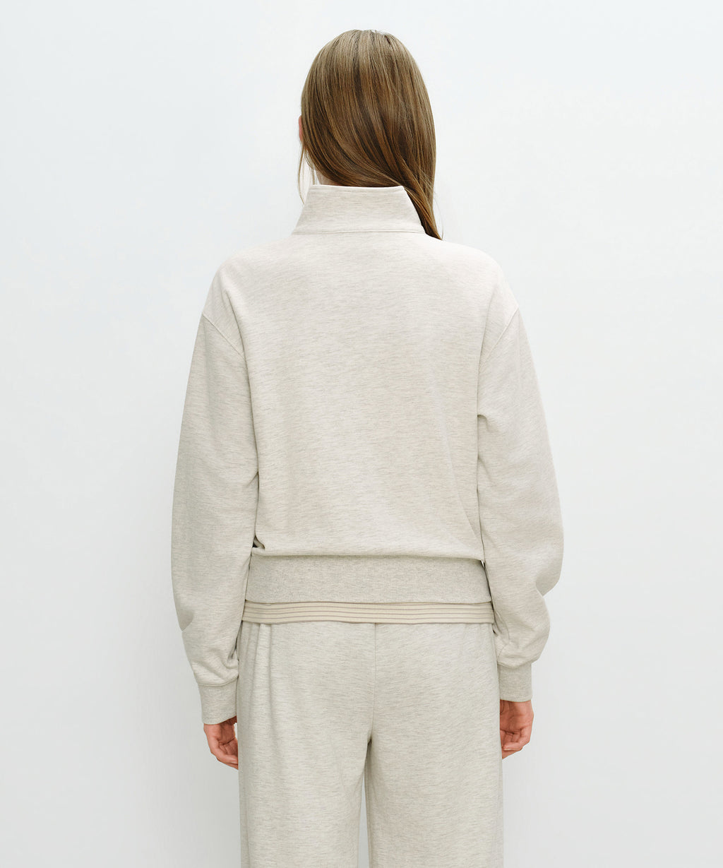 Marithe & Francois Girbaud - Basic High Neck Zipup (Oatmeal) product image 3 | TRAB K-Fashion Australia