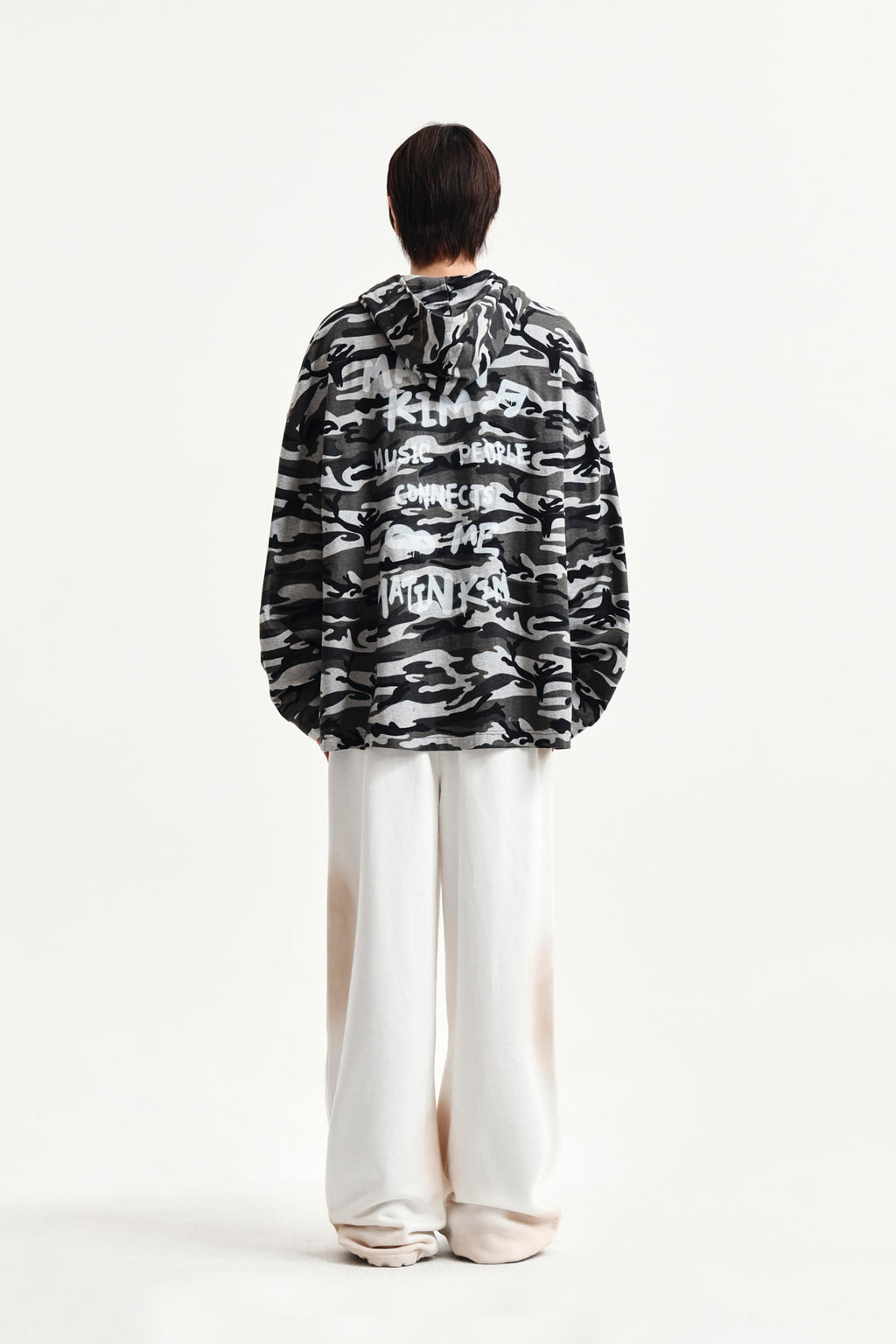 Matin Kim - Typo Artwork Camouflage Hoody (Khaki) product image 13 | TRAB K-Fashion Australia