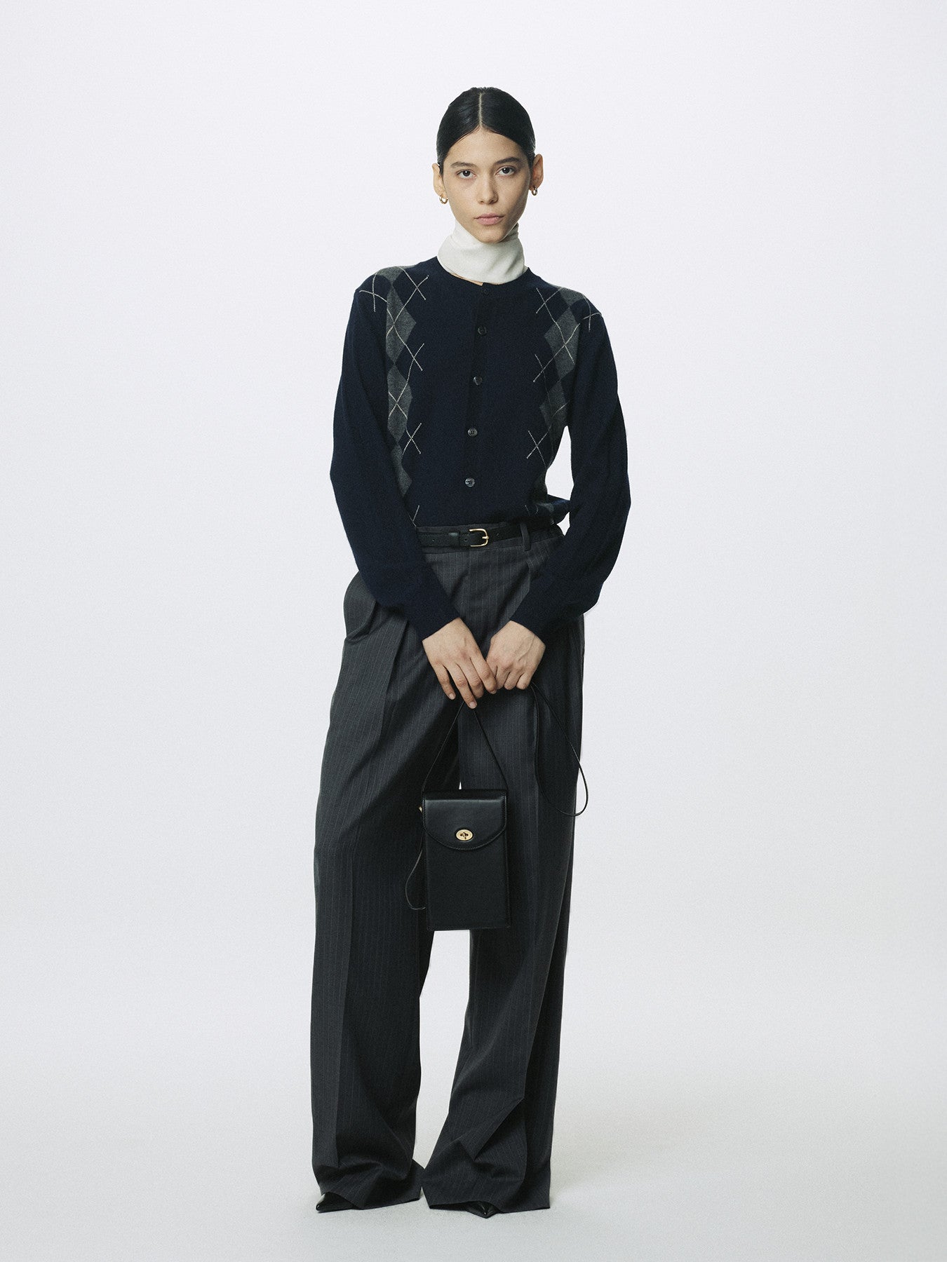 Tonywack - Striped Wool Double-Pleated Wide Trousers (Grey Stripe) product image 6 | TRAB K-Fashion Australia