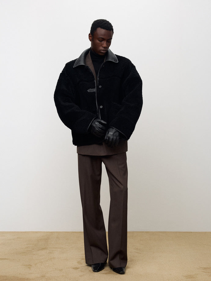Tonywack - Lamb Leather Reversible Shearling Jacket (Black) product image 7 | TRAB K-Fashion Australia