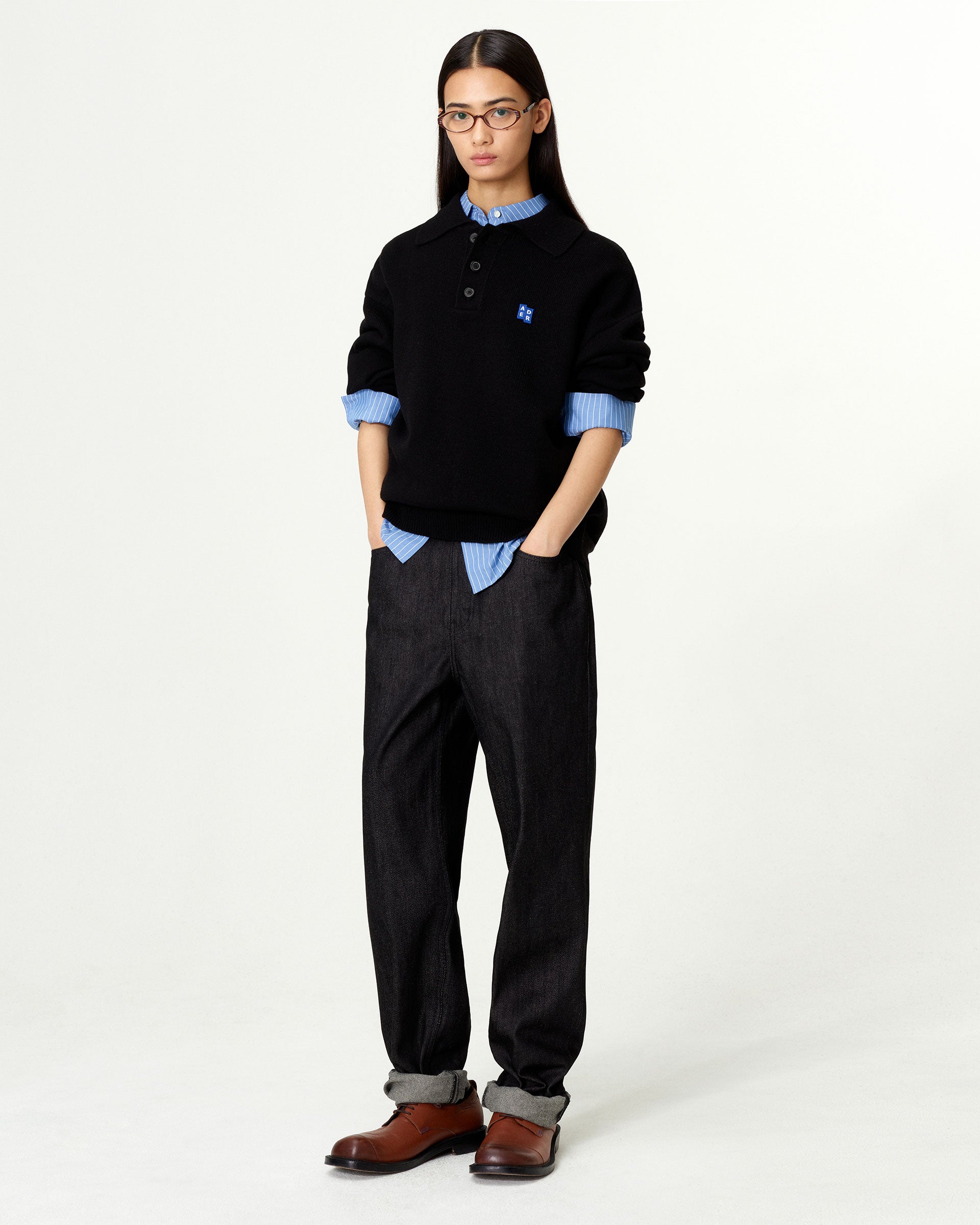 Ader Error - Sig; BL Tag knit 02 (Noir) product image 1 | TRAB K-Fashion Australia