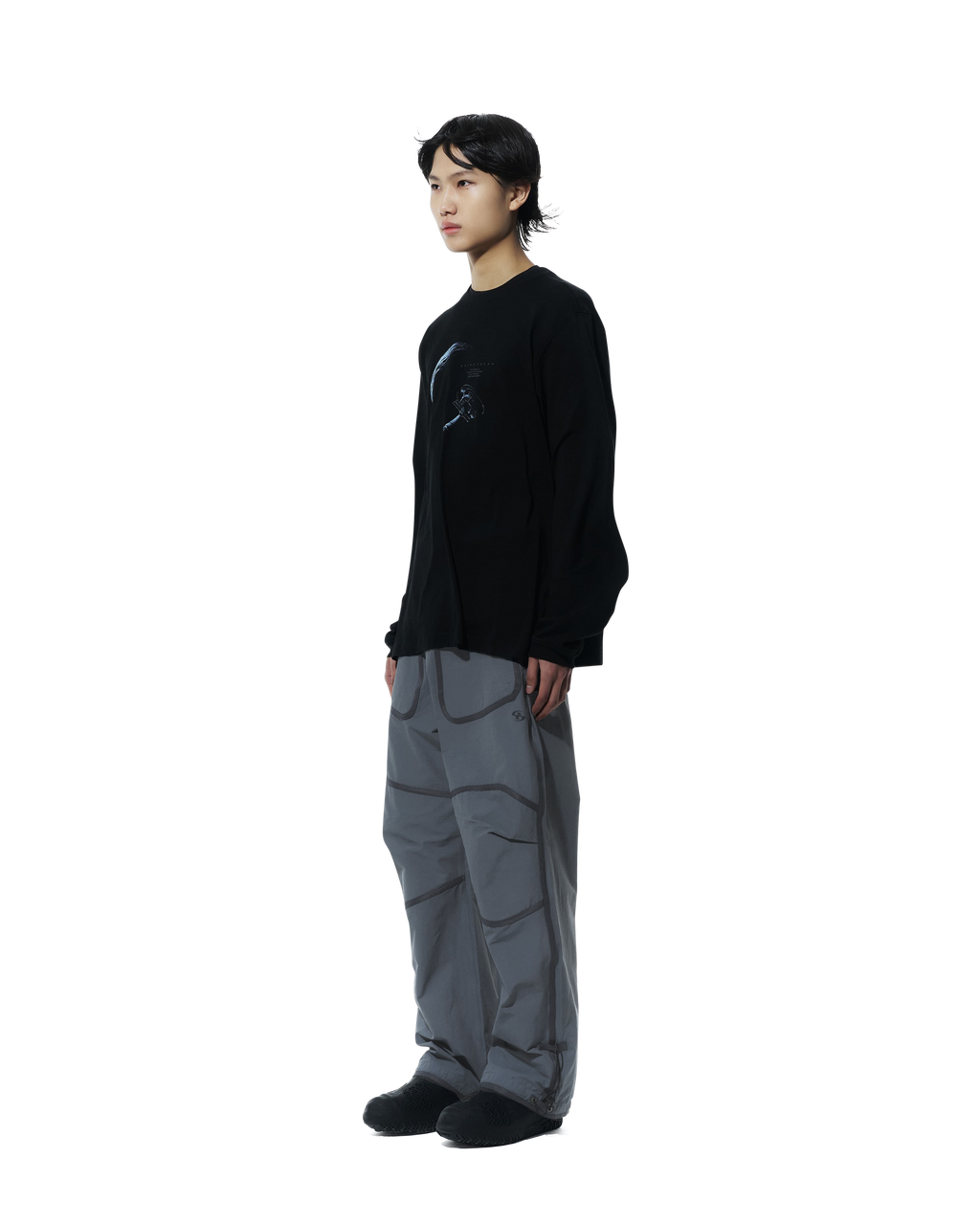 San San Gear - Webbing Patched Pants (Charcoal) product image 2 | TRAB K-Fashion Australia