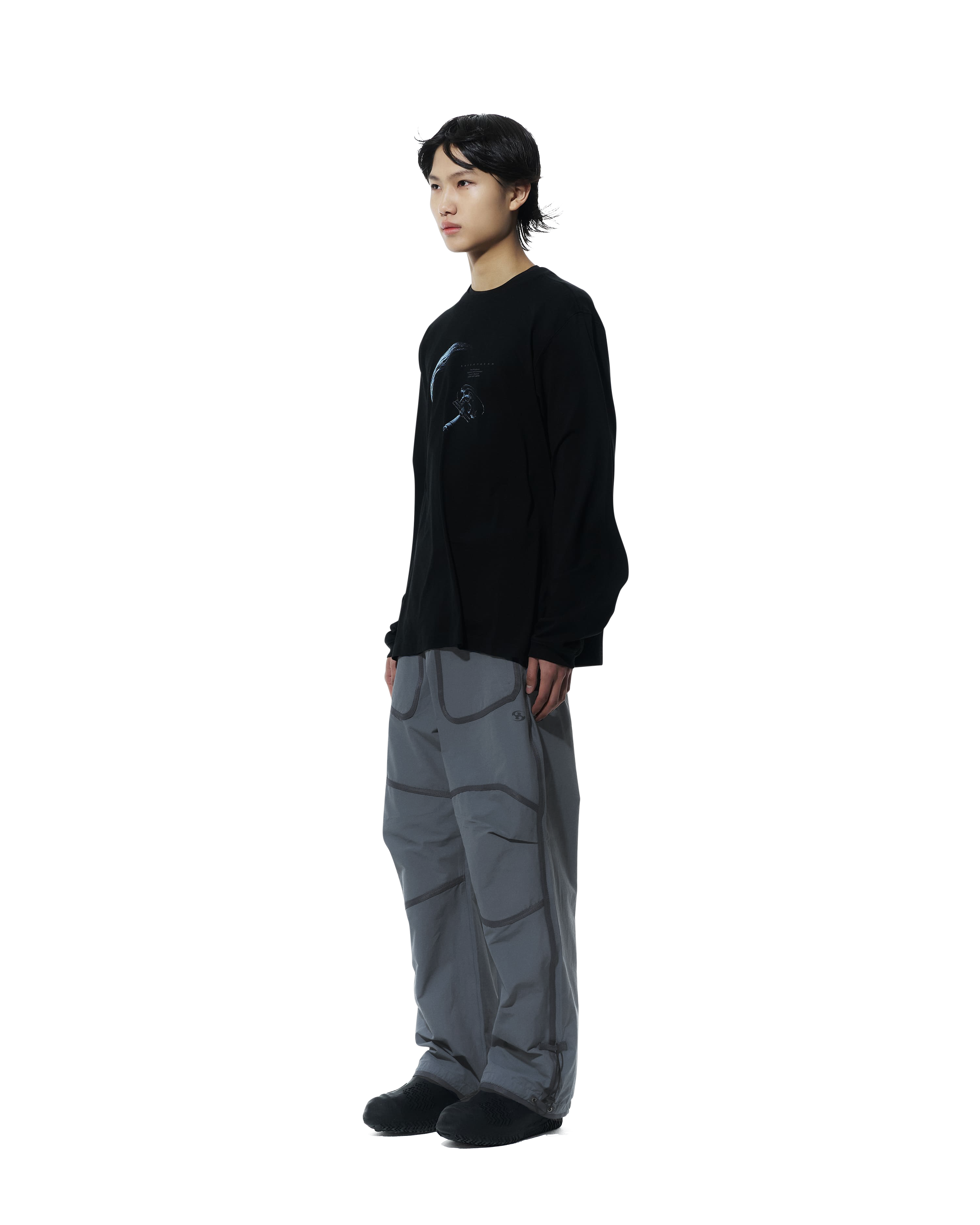 San San Gear - Webbing Patched Pants (Charcoal) product image 2 | TRAB K-Fashion Australia