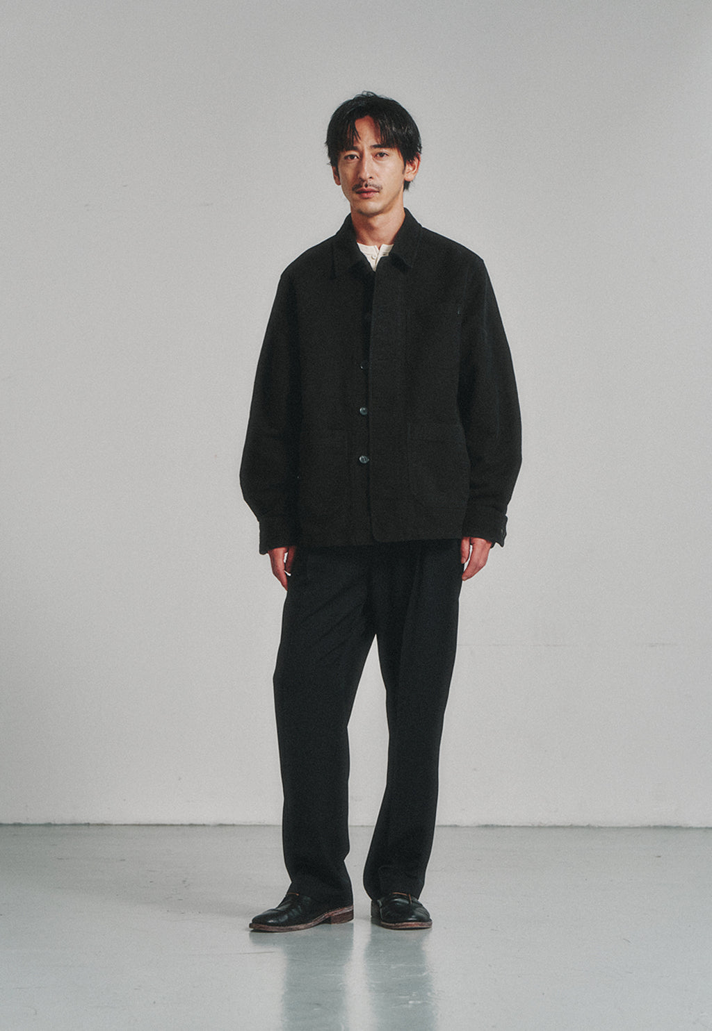 Art if acts - Washed Moleskin French Work Jacket (Faded Black) product image 2 | TRAB K-Fashion Australia