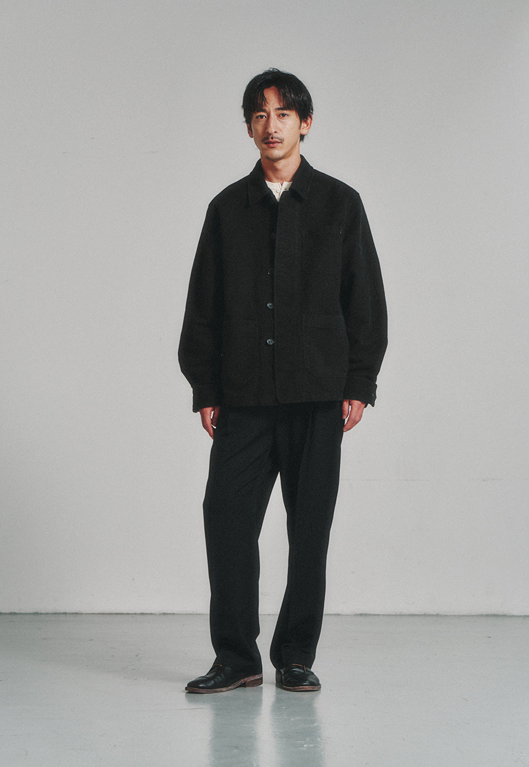 Art if acts - Washed Moleskin French Work Jacket (Faded Black) product image 2 | TRAB K-Fashion Australia