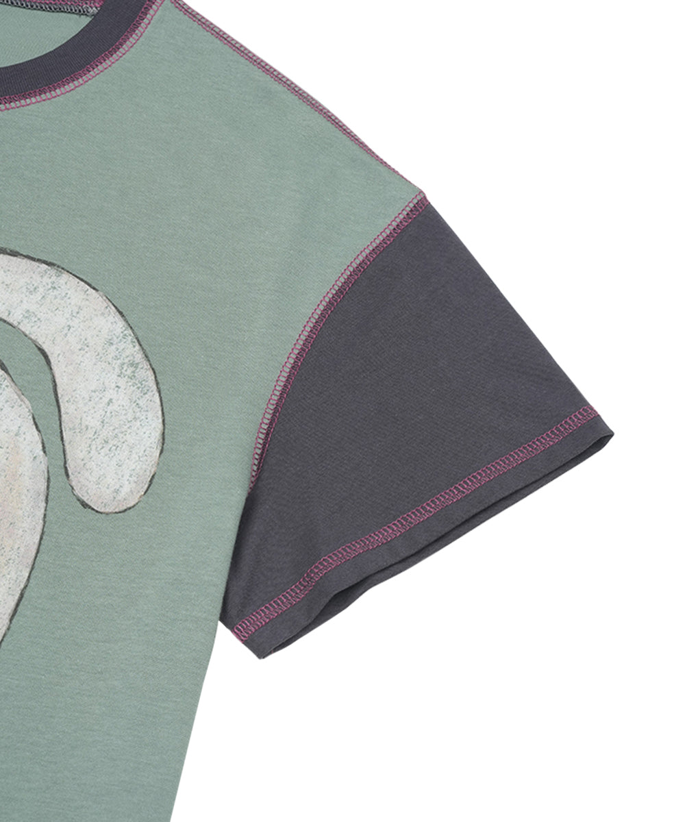 Coyseio - Color Block Graphic T-Shirt (Green) product image 12 | TRAB K-Fashion Australia