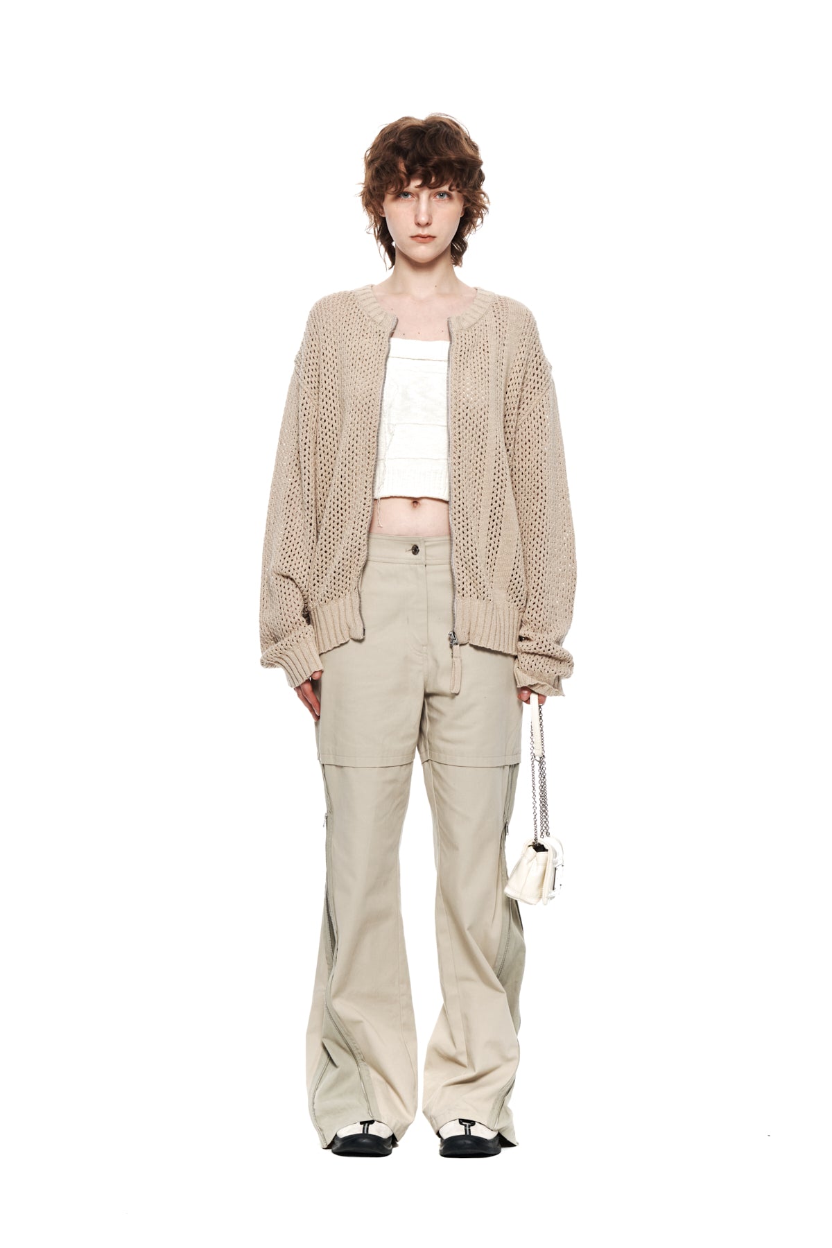 Matin Kim - Zipper Point Boots Cut Pants (Beige) product image 5 | TRAB K-Fashion Australia