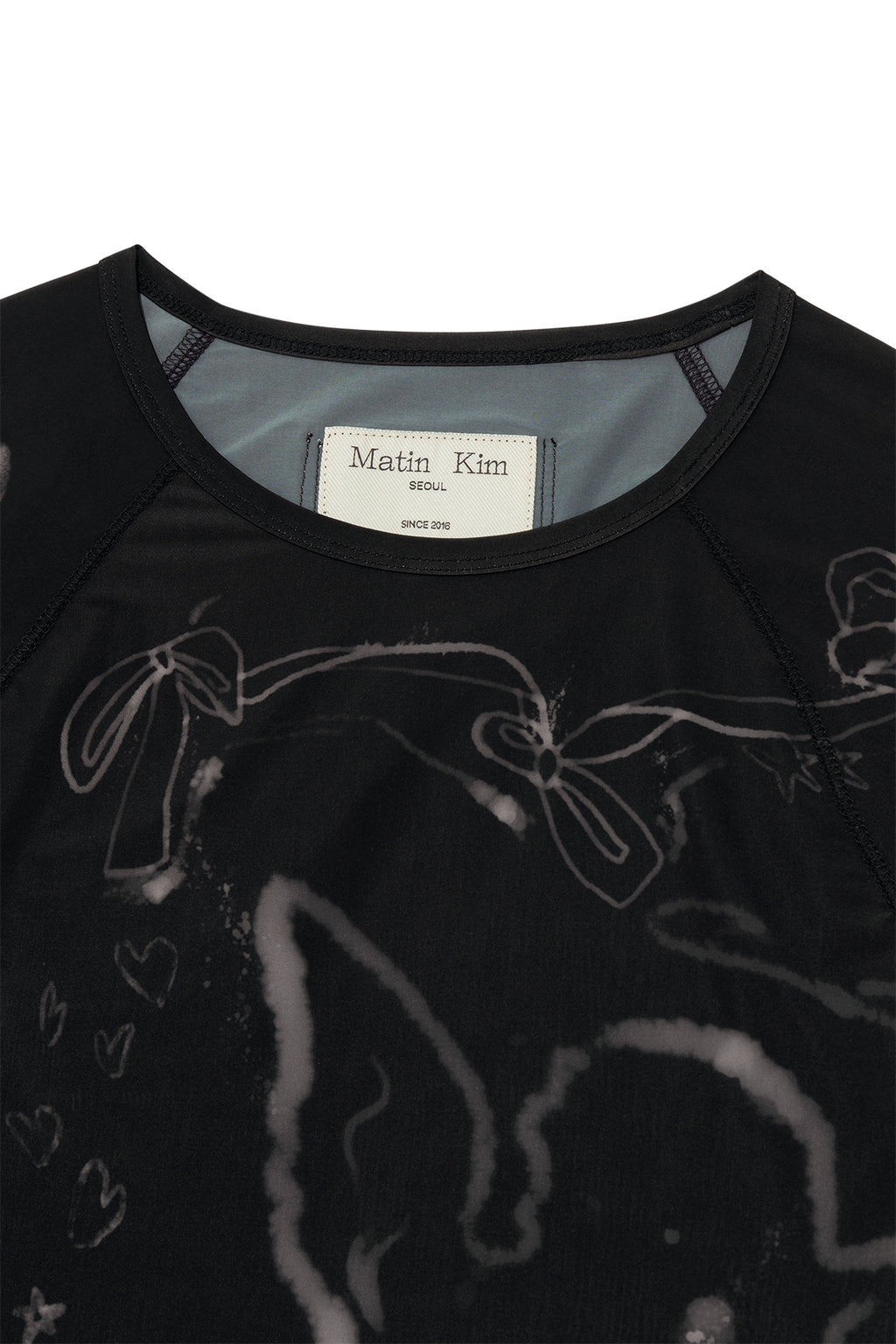 Matin Kim - See Through Printing Top (Black) product image 3 | TRAB K-Fashion Australia