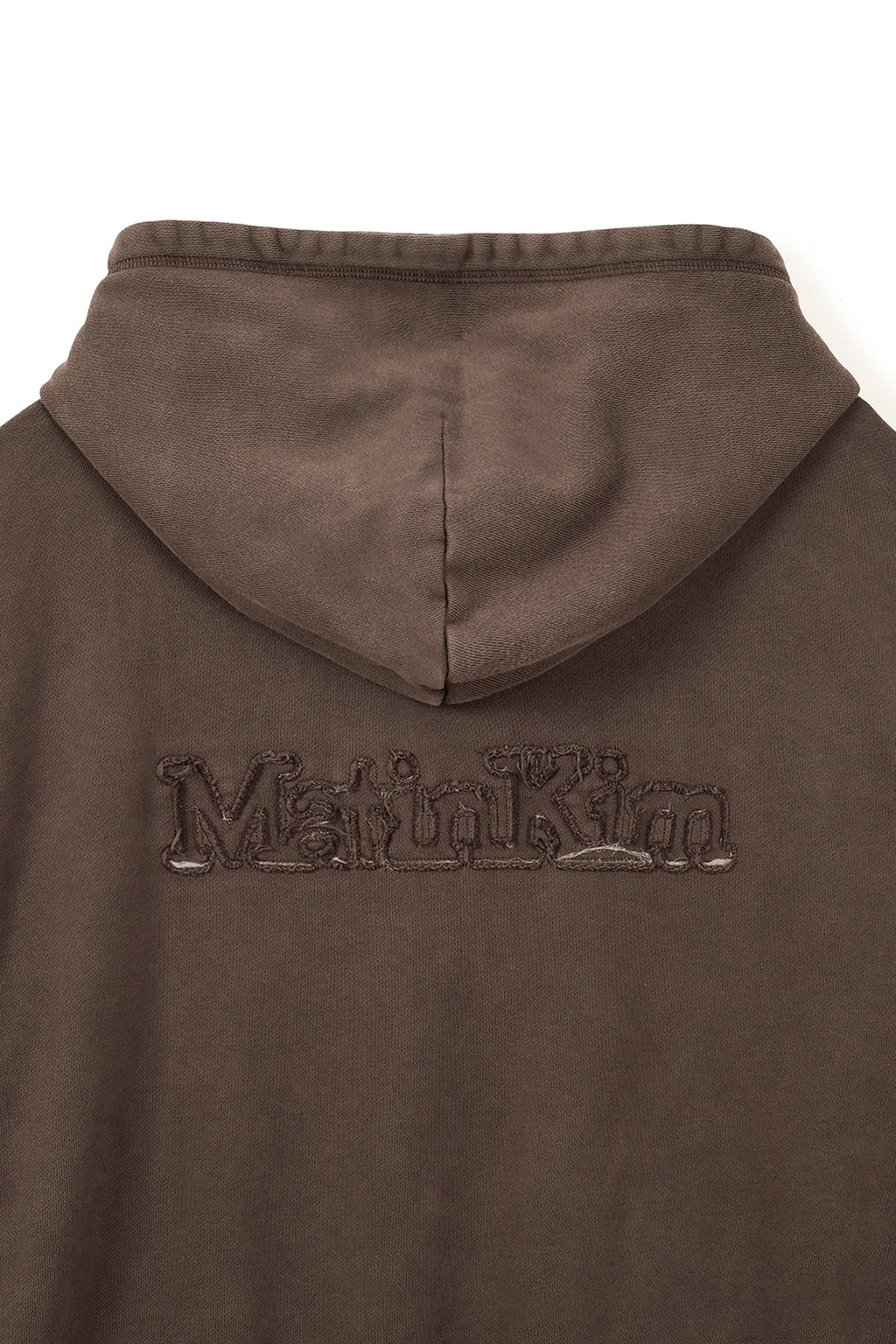Matin Kim - Back Logo Washed Hoody Zip Up (Cocoa) product image 4 | TRAB K-Fashion Australia