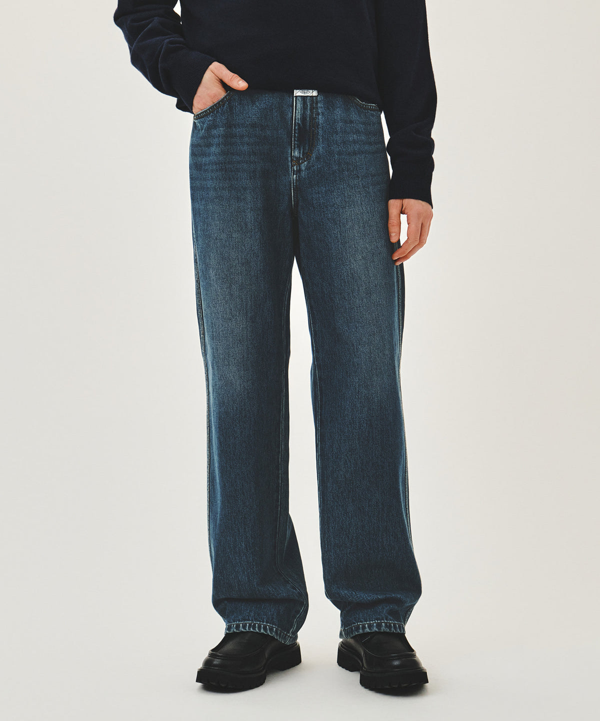 Marithe & Francois Girbaud - New M High Straight Denim Pants (Dark Blue) product image 1 | TRAB K-Fashion Australia
