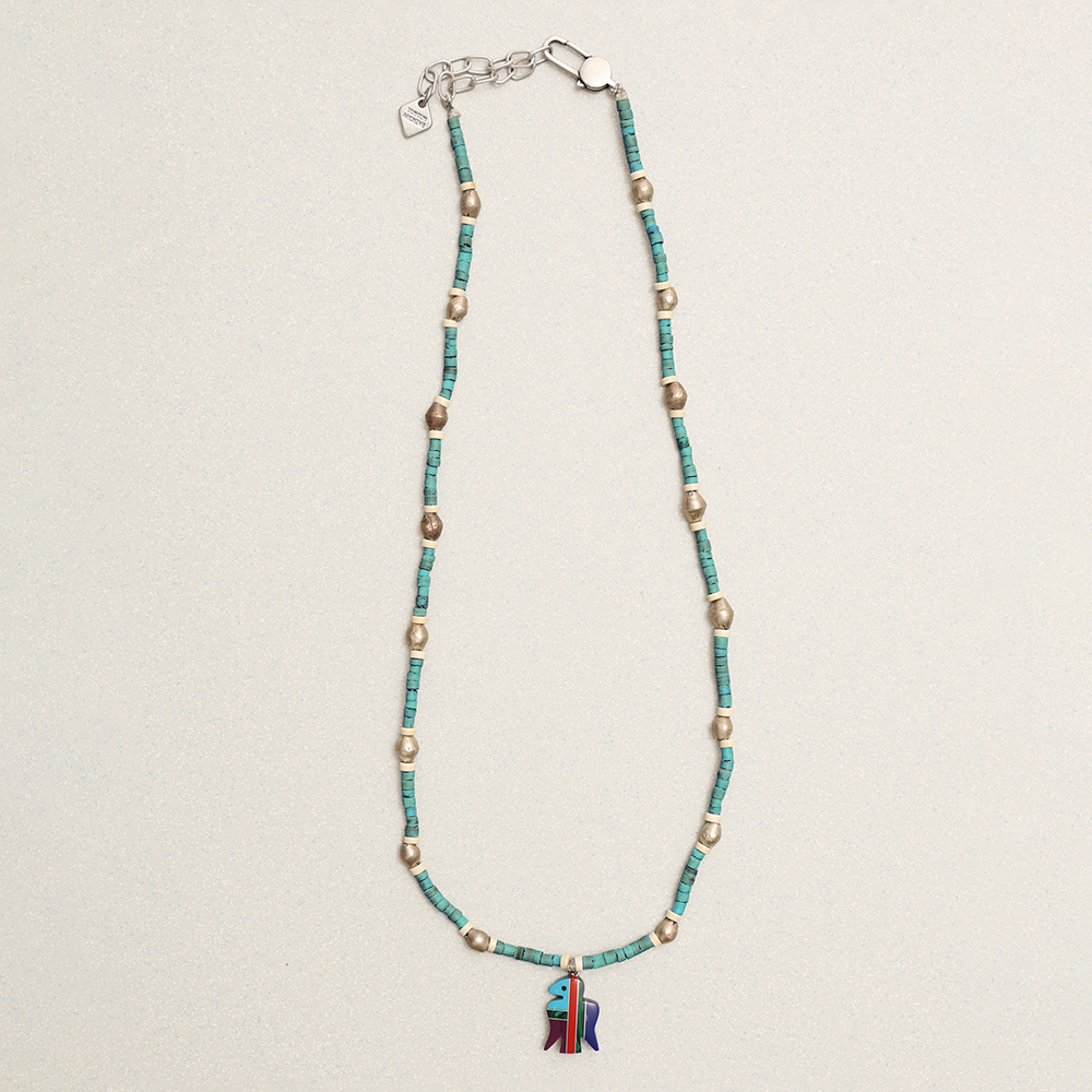 Towtow Archive - Eagle Charm Beads Necklace (Blue) product image 1 | TRAB K-Fashion Australia