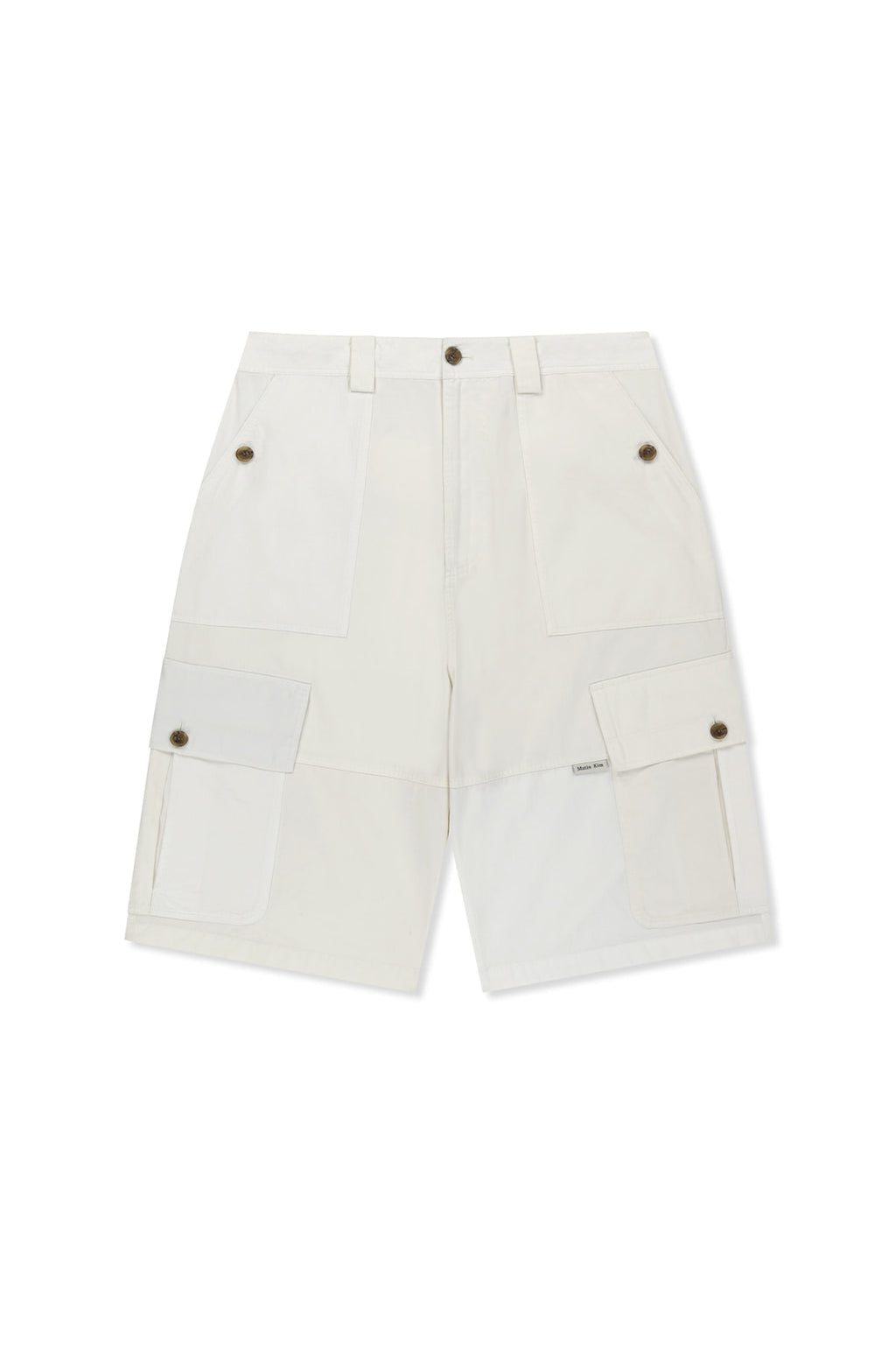 Matin Kim - Patchwork Cargo Bermuda Pants (White) product image 1 | TRAB K-Fashion Australia