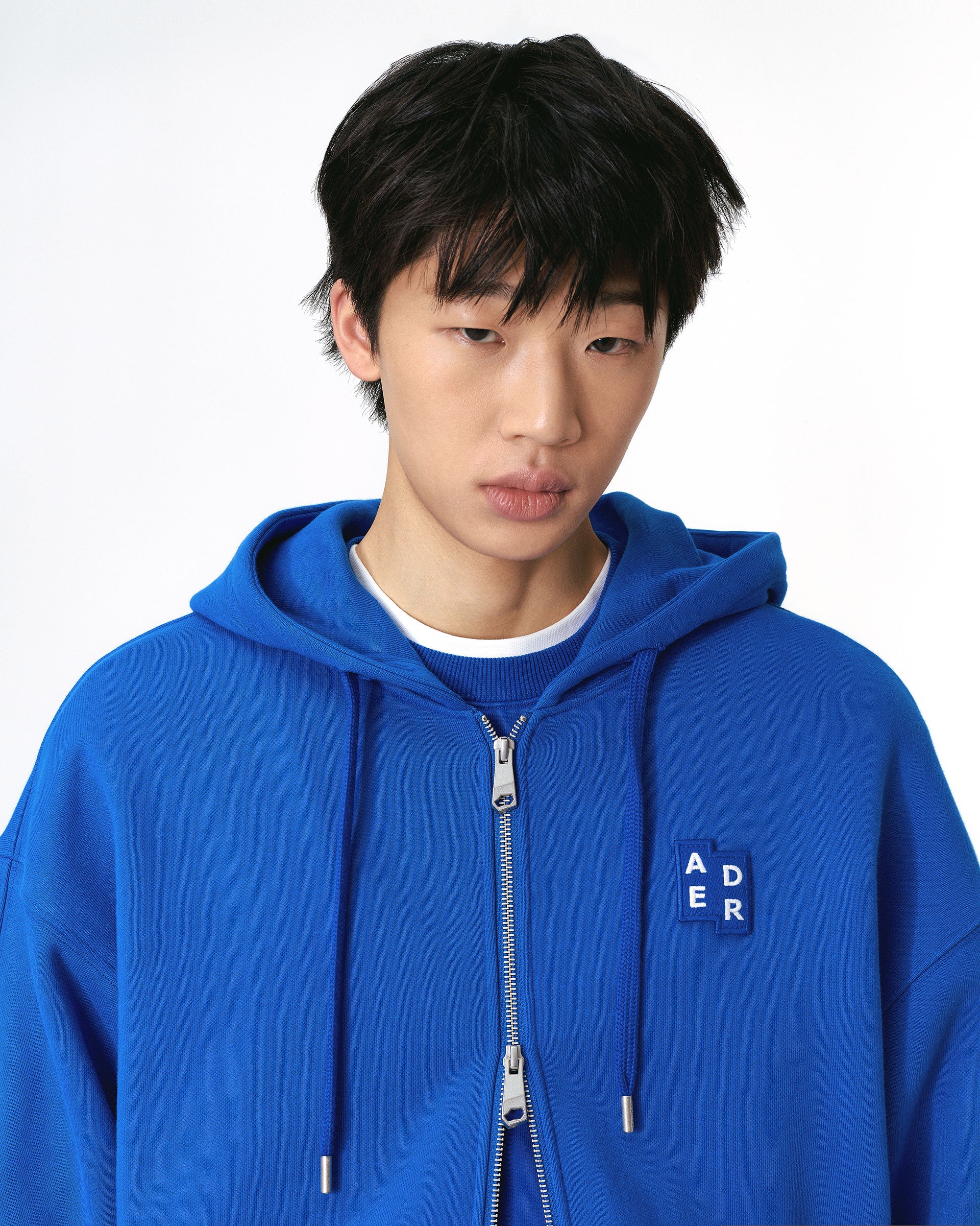 Ader Error - Sig; BL Tag hoodie zip-up 02 (Z-Blue) product image 4 | TRAB K-Fashion Australia