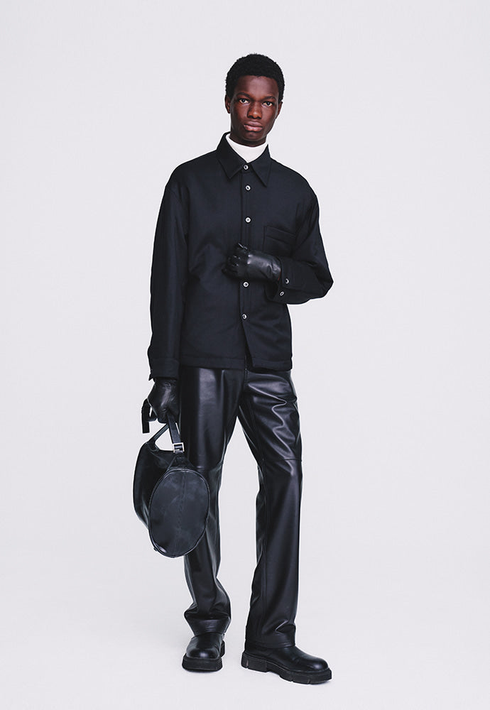 Tonywack - Hard Twist Wool Padded Shirt Jacket (Black) product image 5 | TRAB K-Fashion Australia