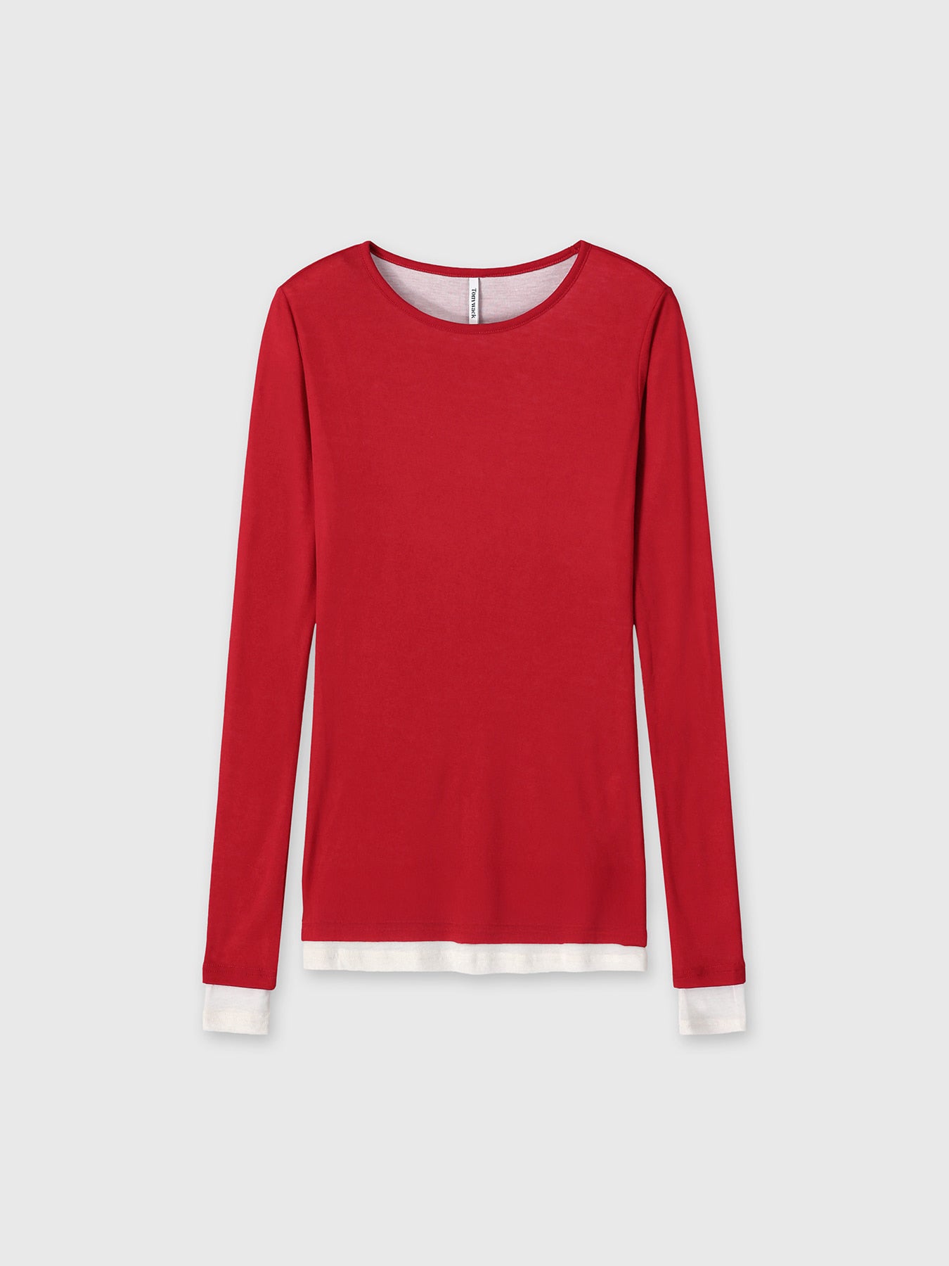 Tonywack - Tencel Layered Long Sleeve (Red/White) product image 7 | TRAB K-Fashion Australia