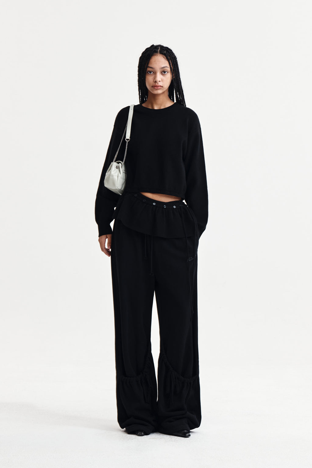 Matin Kim - Detachable Skirt Knit Pullover (Black) product image 9 | TRAB K-Fashion Australia