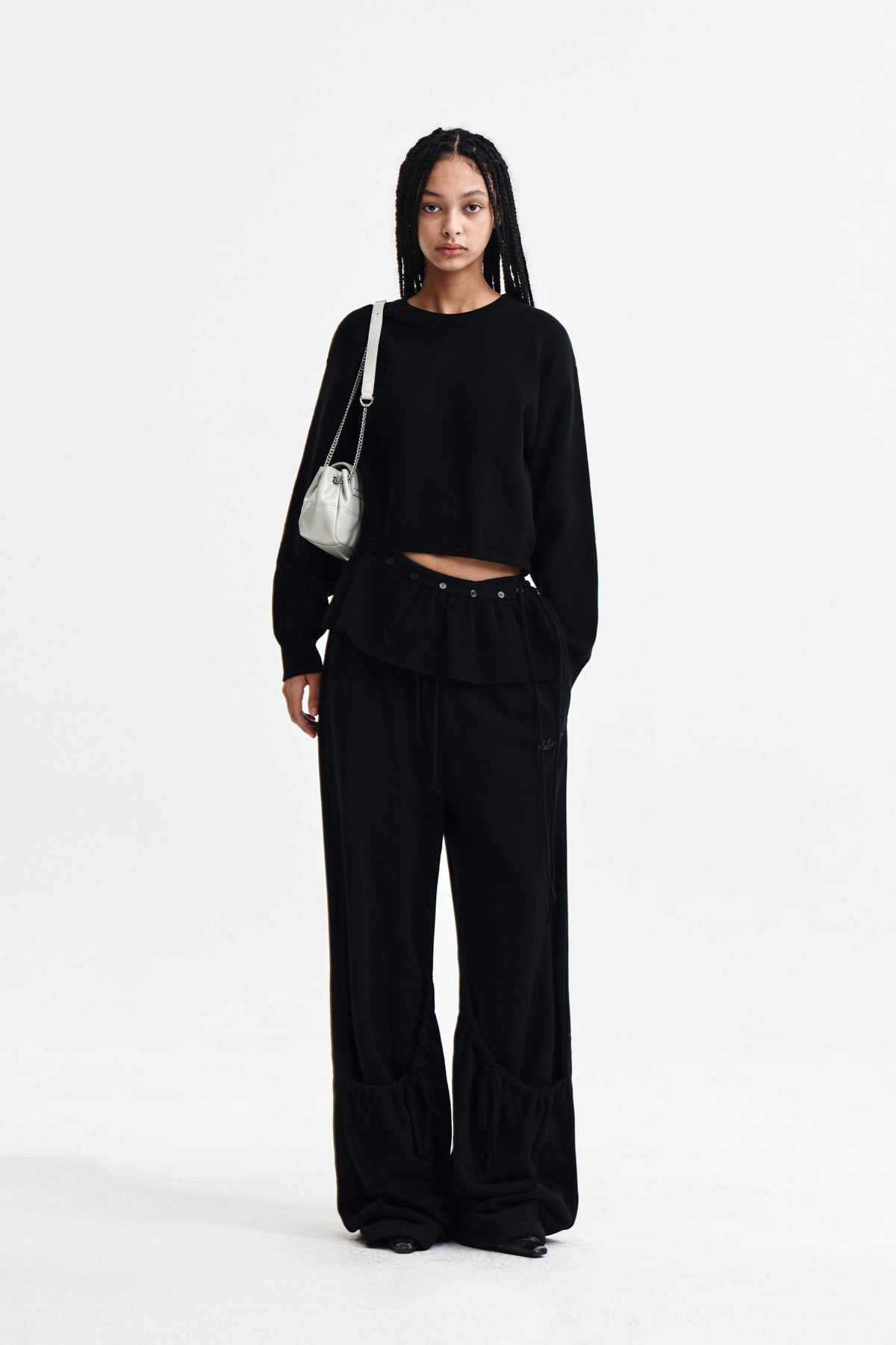 Matin Kim - Detachable Skirt Knit Pullover (Black) product image 9 | TRAB K-Fashion Australia
