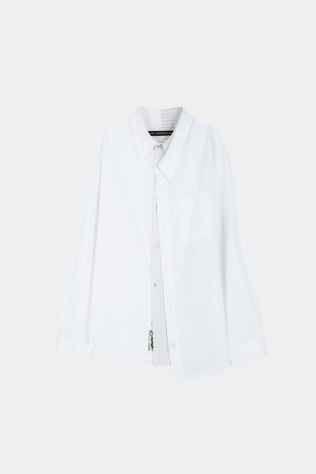 Andersson Bell - Asymmetric Layered Shirt (white/white Stripe) (White/White Stripe) product image 7 | TRAB K-Fashion Australia