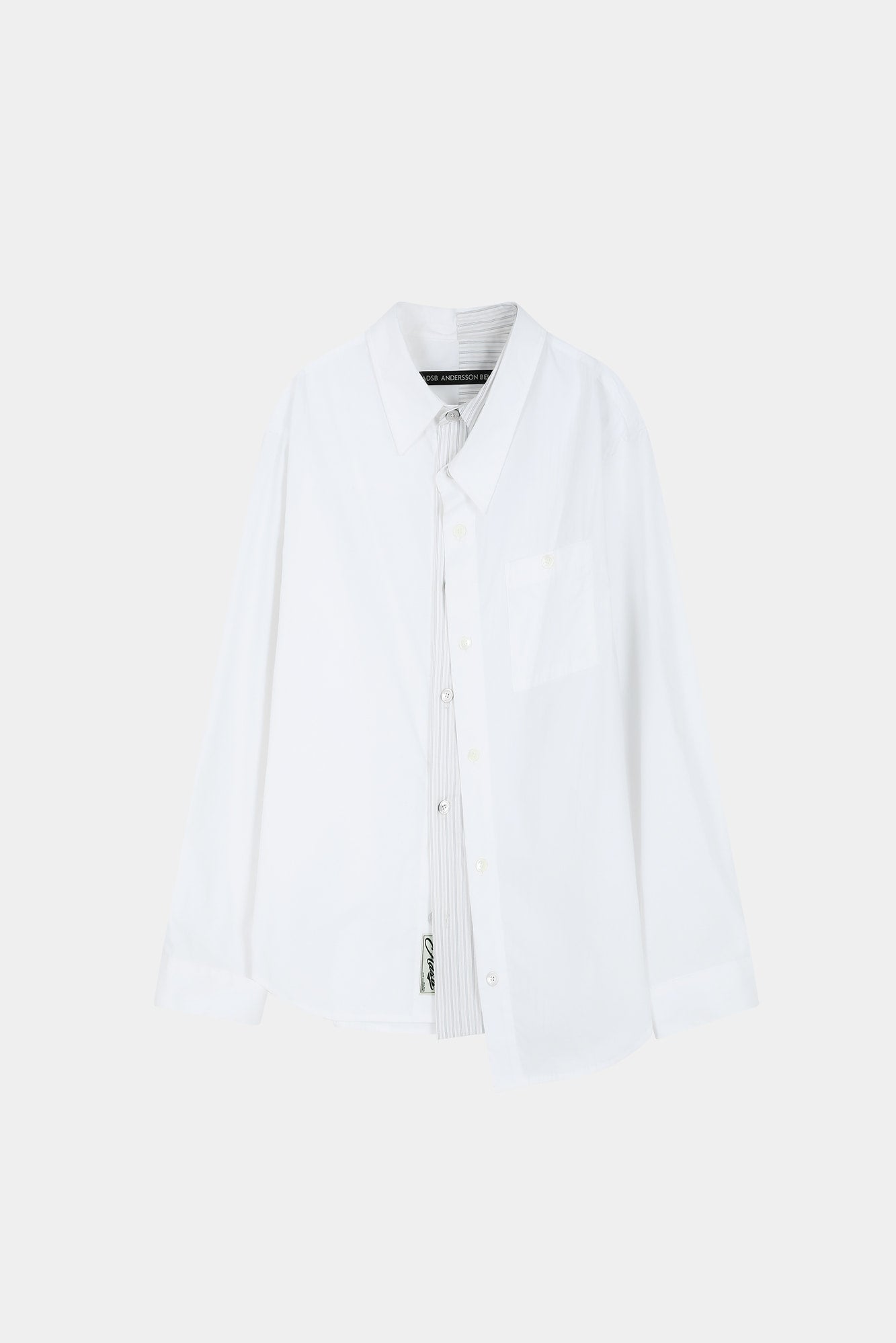 Andersson Bell - Asymmetric Layered Shirt (white/white Stripe) (White/White Stripe) product image 7 | TRAB K-Fashion Australia