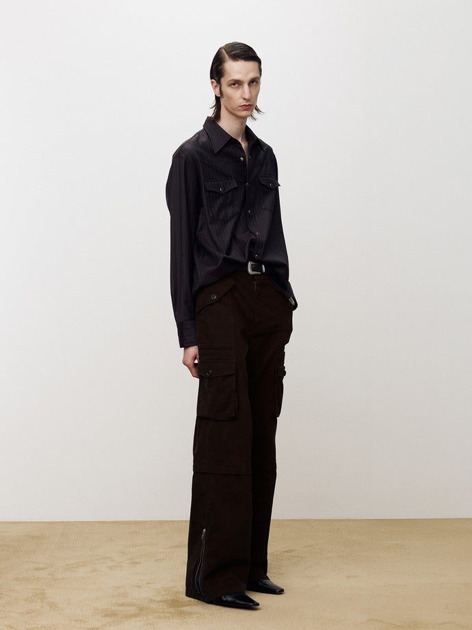 Tonywack - Garment-Washed Utility Cargo Pants (Faded Brown) product image 3 | TRAB K-Fashion Australia