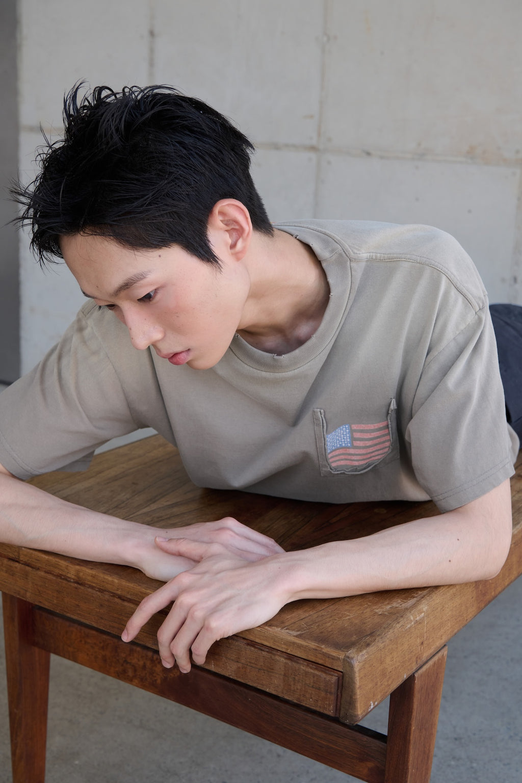 STU - Usa Flag T-shirt (Beige) product image 11 | TRAB K-Fashion Australia