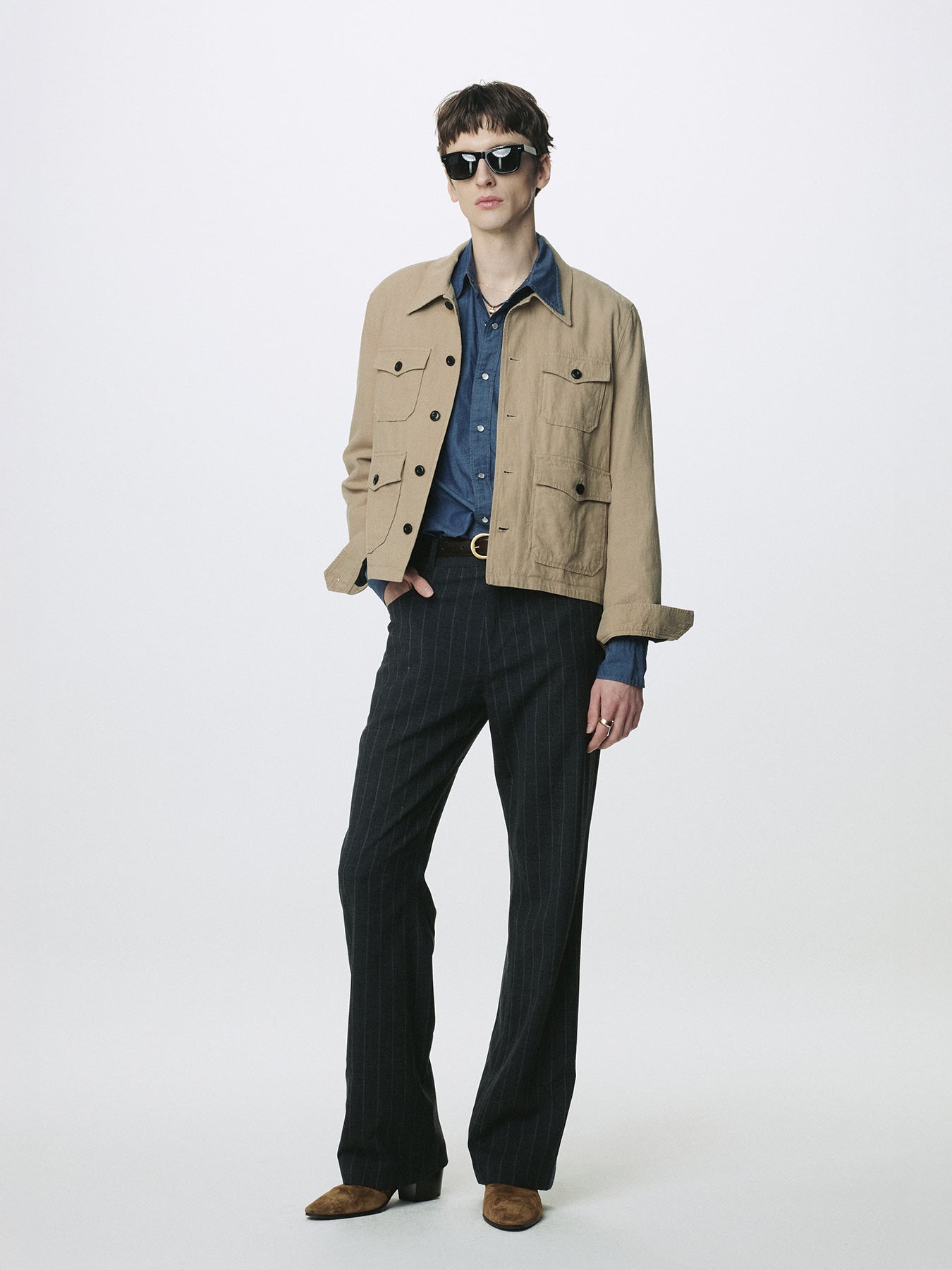 Tonywack - Cotton Linen Cropped Safari Jacket (Sand) product image 2 | TRAB K-Fashion Australia