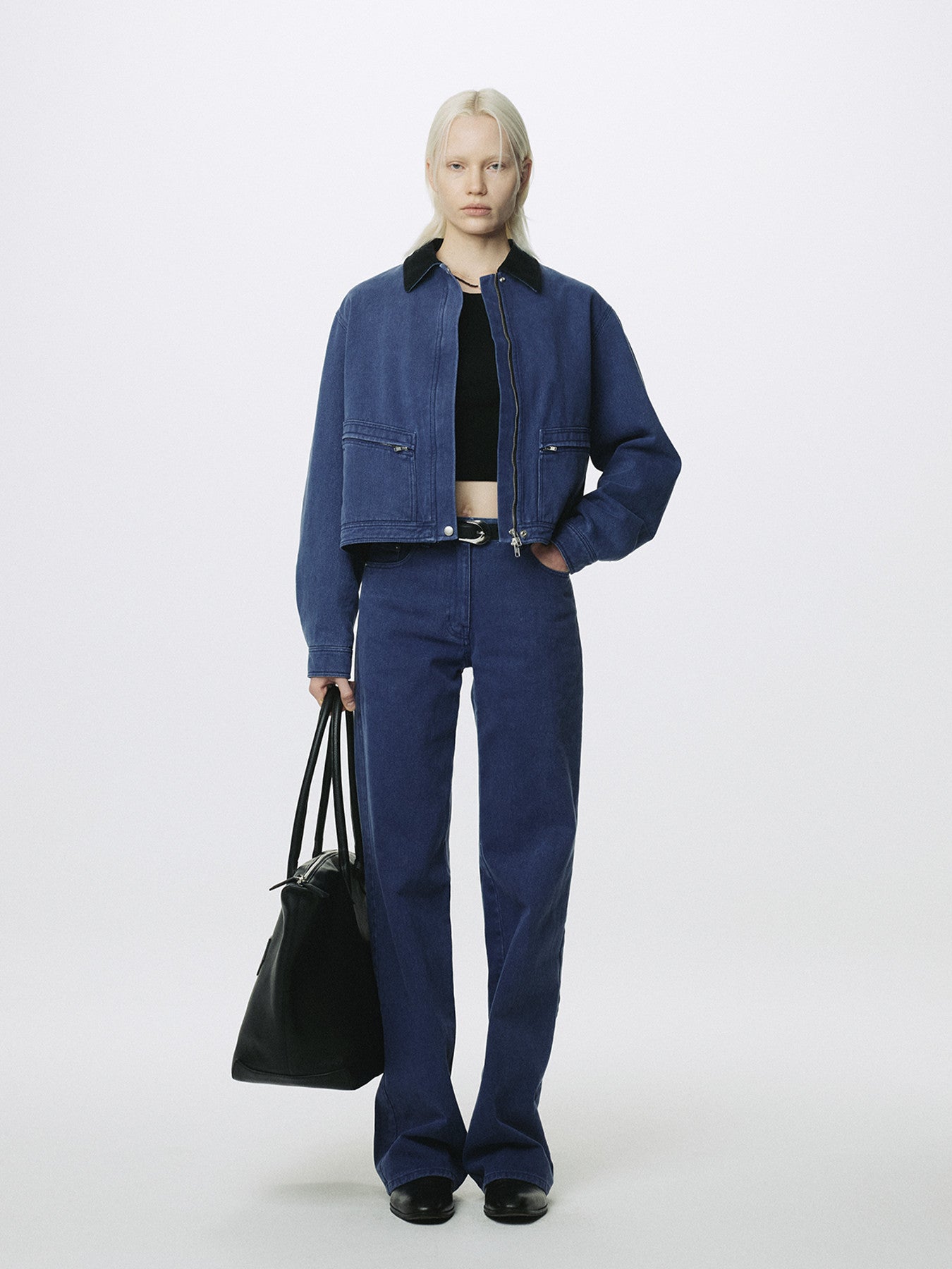 Tonywack - Cropped Work Jacket (Washed Blue) product image 1 | TRAB K-Fashion Australia