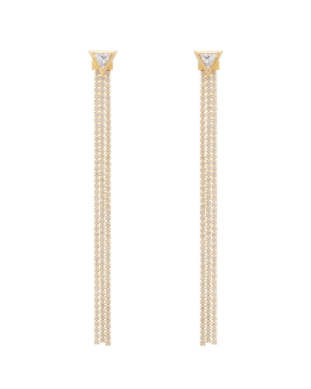 Numbering - Inverted Triangle Earrings with Stone Chain #3191 product image 7 | TRAB K-Fashion Australia