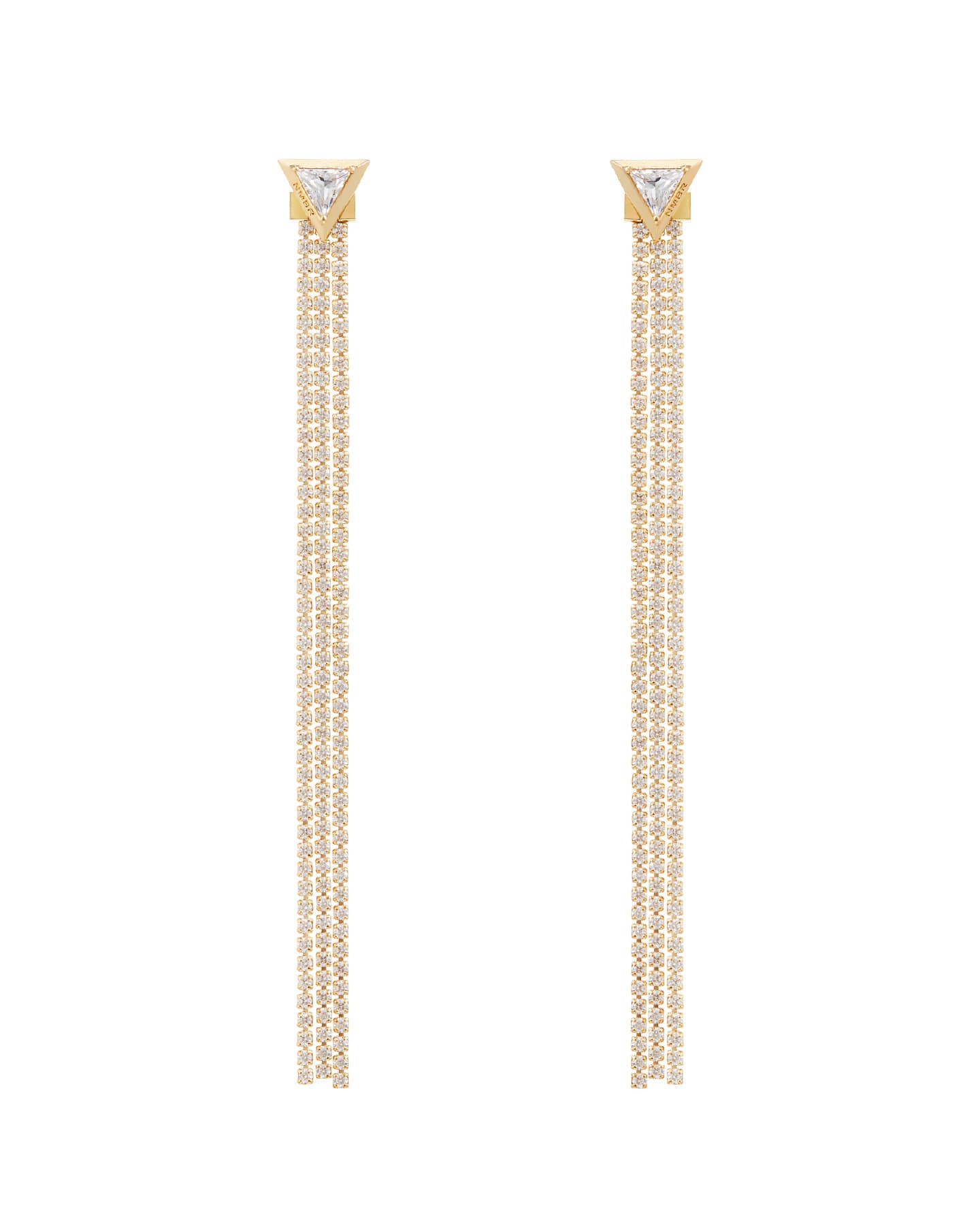 Numbering - Inverted Triangle Earrings with Stone Chain #3191 product image 7 | TRAB K-Fashion Australia