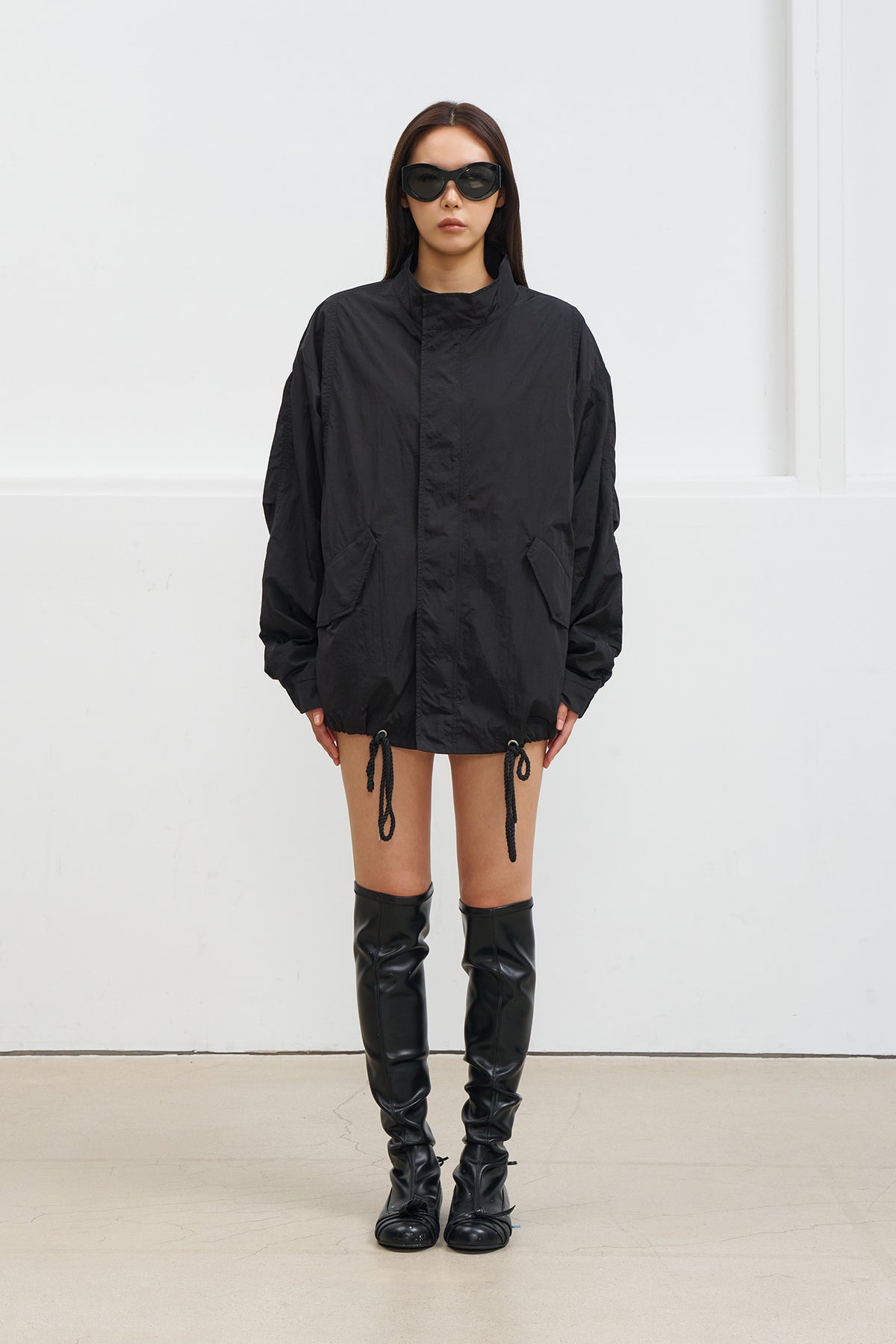 Deinet - Funnel Neck Jacket (Black) product image 1 | TRAB K-Fashion Australia