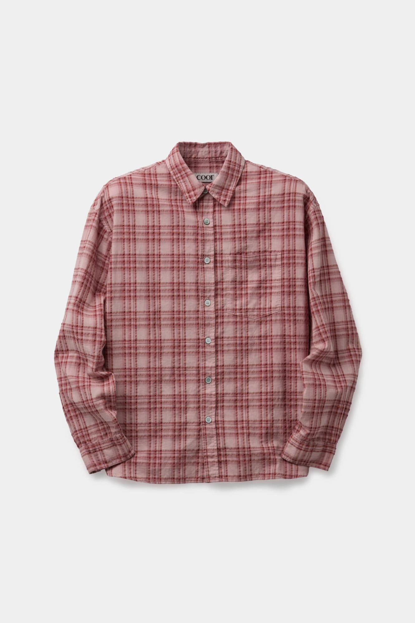 Coor - Garment Dyed Check Shirt (Washed Red) product image 1 | TRAB K-Fashion Australia