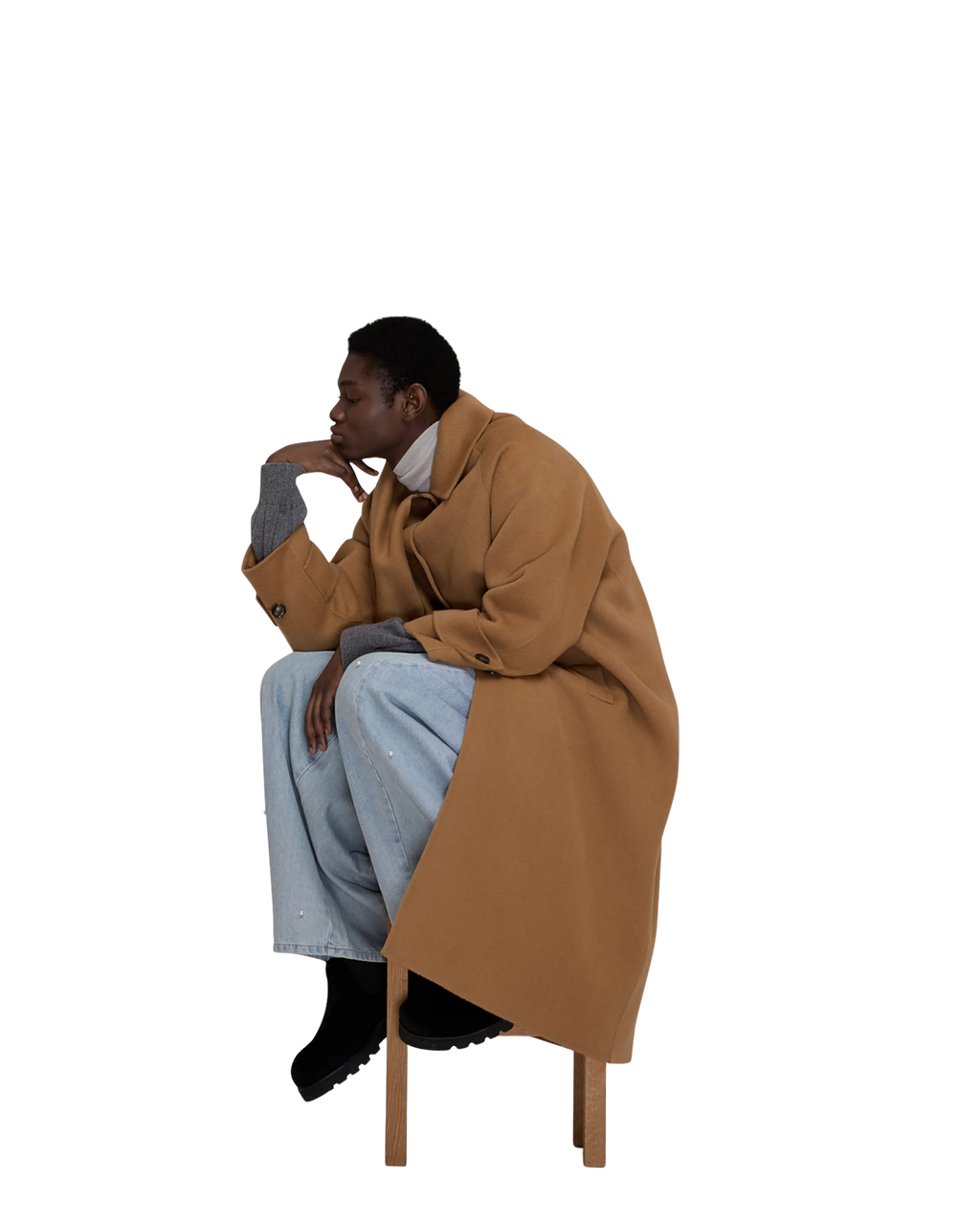 Kimhe Kim - Scarf Detail Long Coat (Beige) product image 10 | TRAB K-Fashion Australia