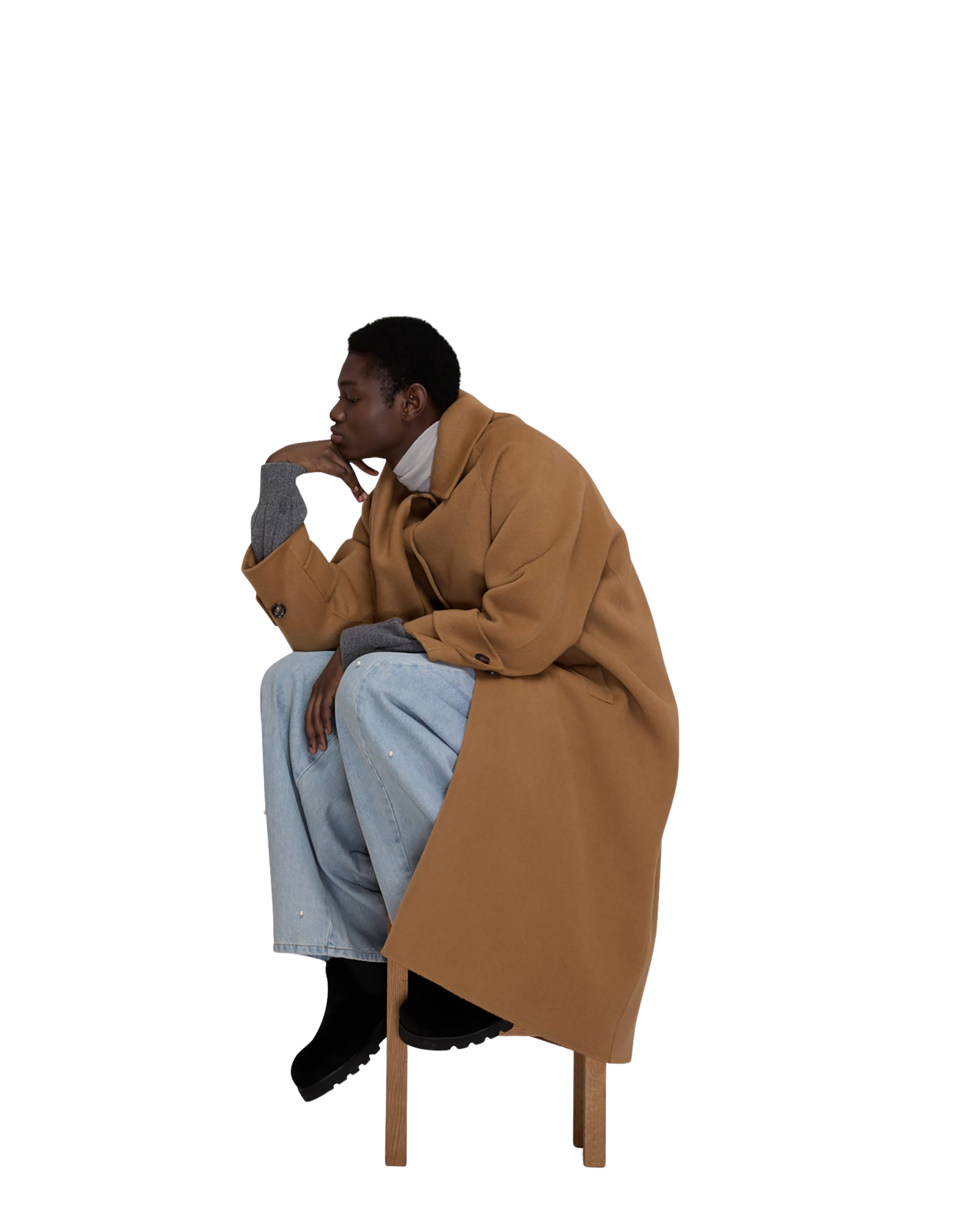 Kimhe Kim - Scarf Detail Long Coat (Beige) product image 10 | TRAB K-Fashion Australia