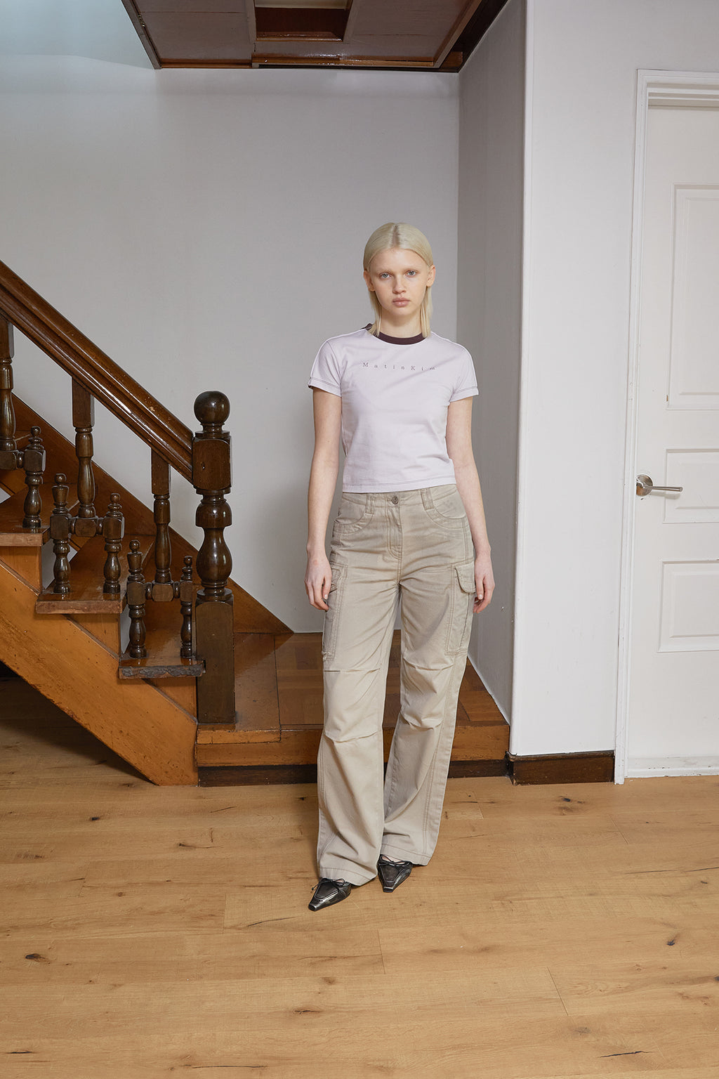 Matin Kim - Color Line Point Logo Crop Top (Lilac) product image 9 | TRAB K-Fashion Australia