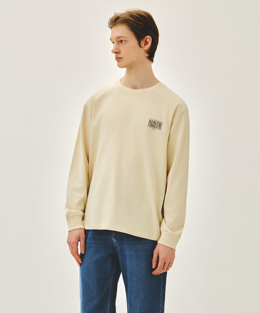 Marithe & Francois Girbaud - Back Classic Logo Long Sleeve Tee (Butter) product image 2 | TRAB K-Fashion Australia