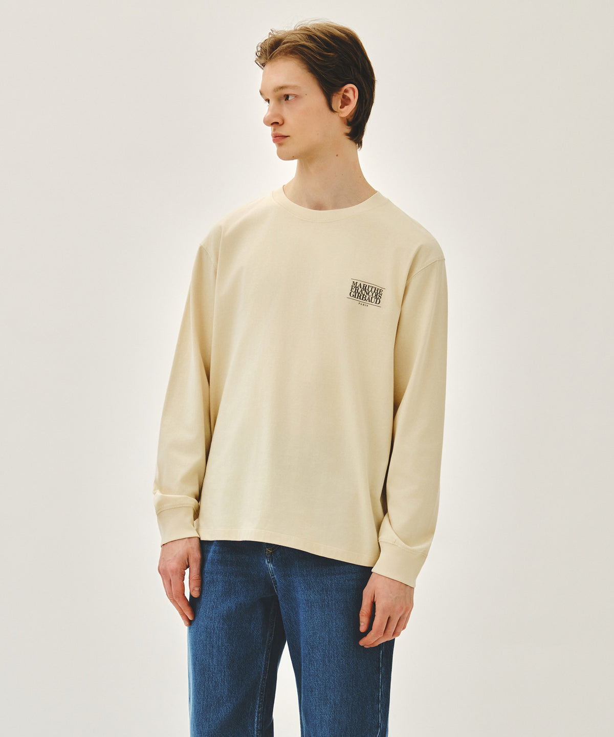 Marithe & Francois Girbaud - Back Classic Logo Long Sleeve Tee (Butter) product image 2 | TRAB K-Fashion Australia