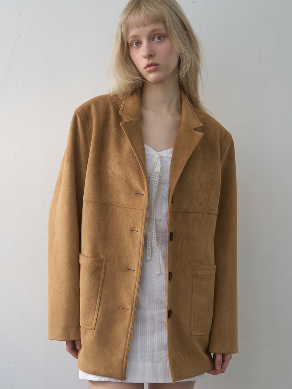 Kijun - Essential Suede Jacket (Camel) product image 1 | TRAB K-Fashion Australia