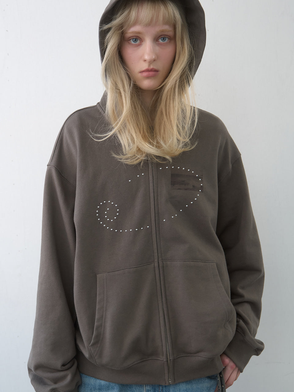 Kijun - Dusty Zip-Up Hoodie (Charcoal) product image 6 | TRAB K-Fashion Australia