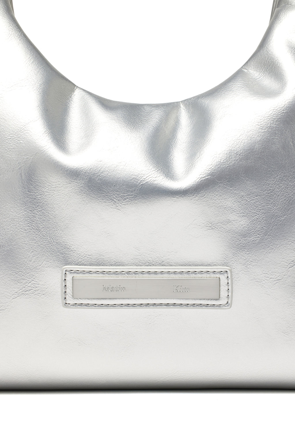Matin Kim - Embossed Logo Leather Mini Tote Bag (Silver) product image 3 | TRAB K-Fashion Australia