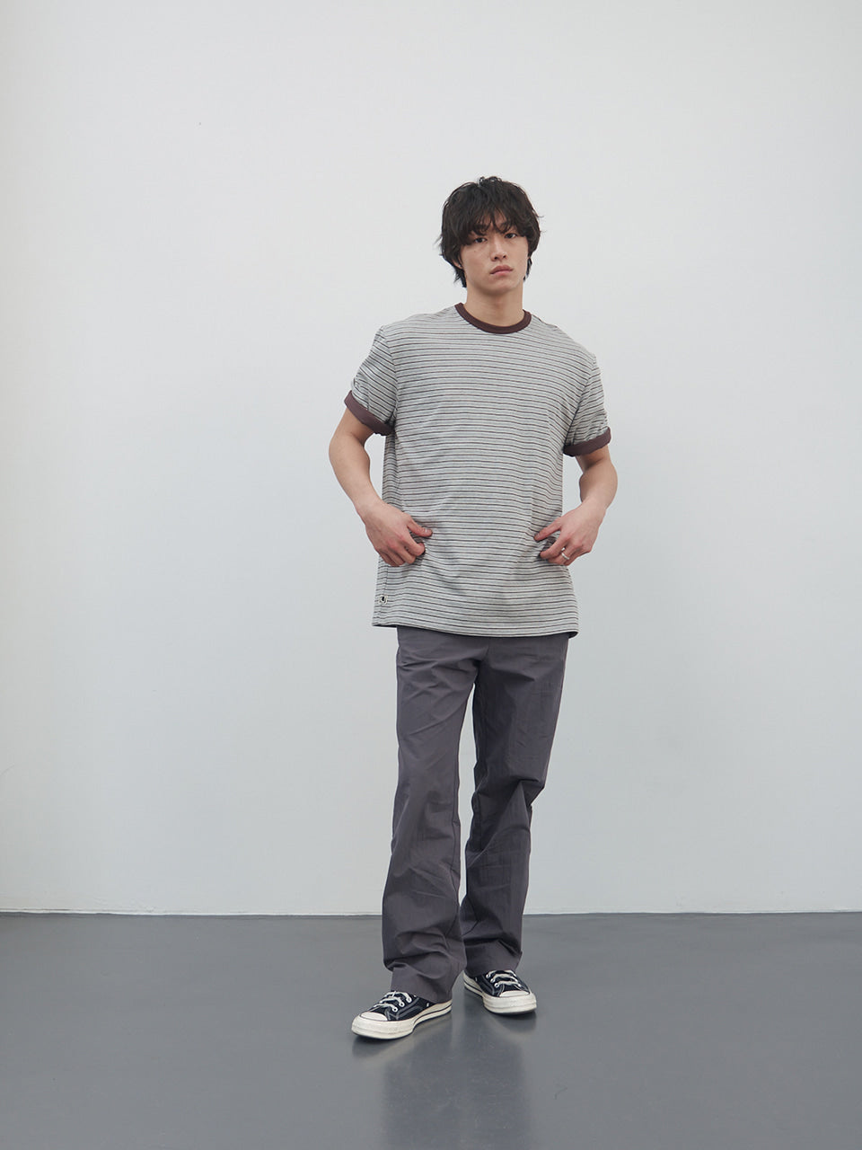 Kijun - Soft Border Tee (Melange Grey) product image 3 | TRAB K-Fashion Australia