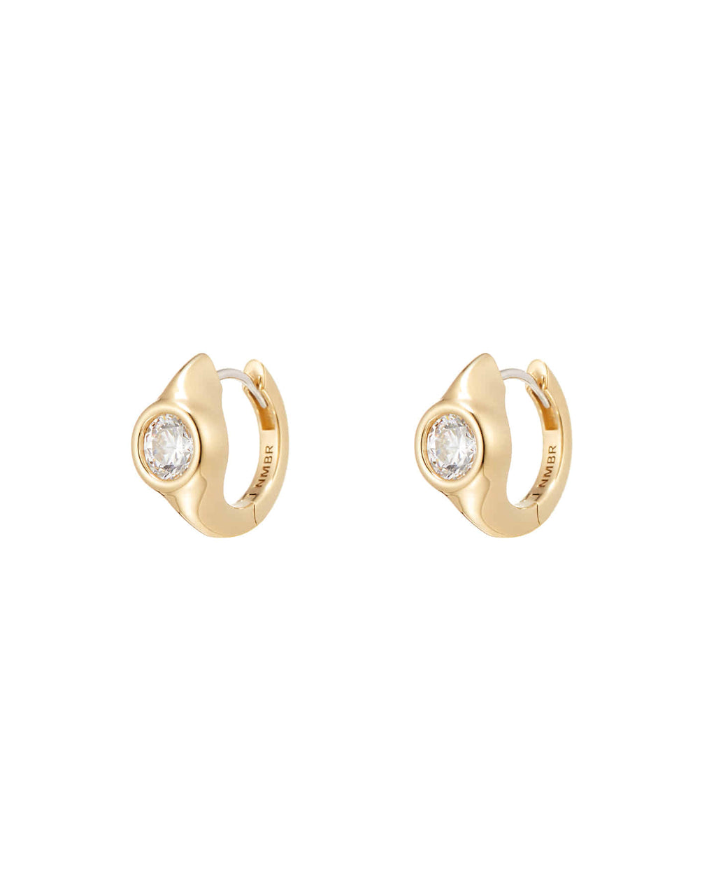 Numbering - Bezel Set Solitaire Hoop Earrings #3203 product image 6 | TRAB K-Fashion Australia