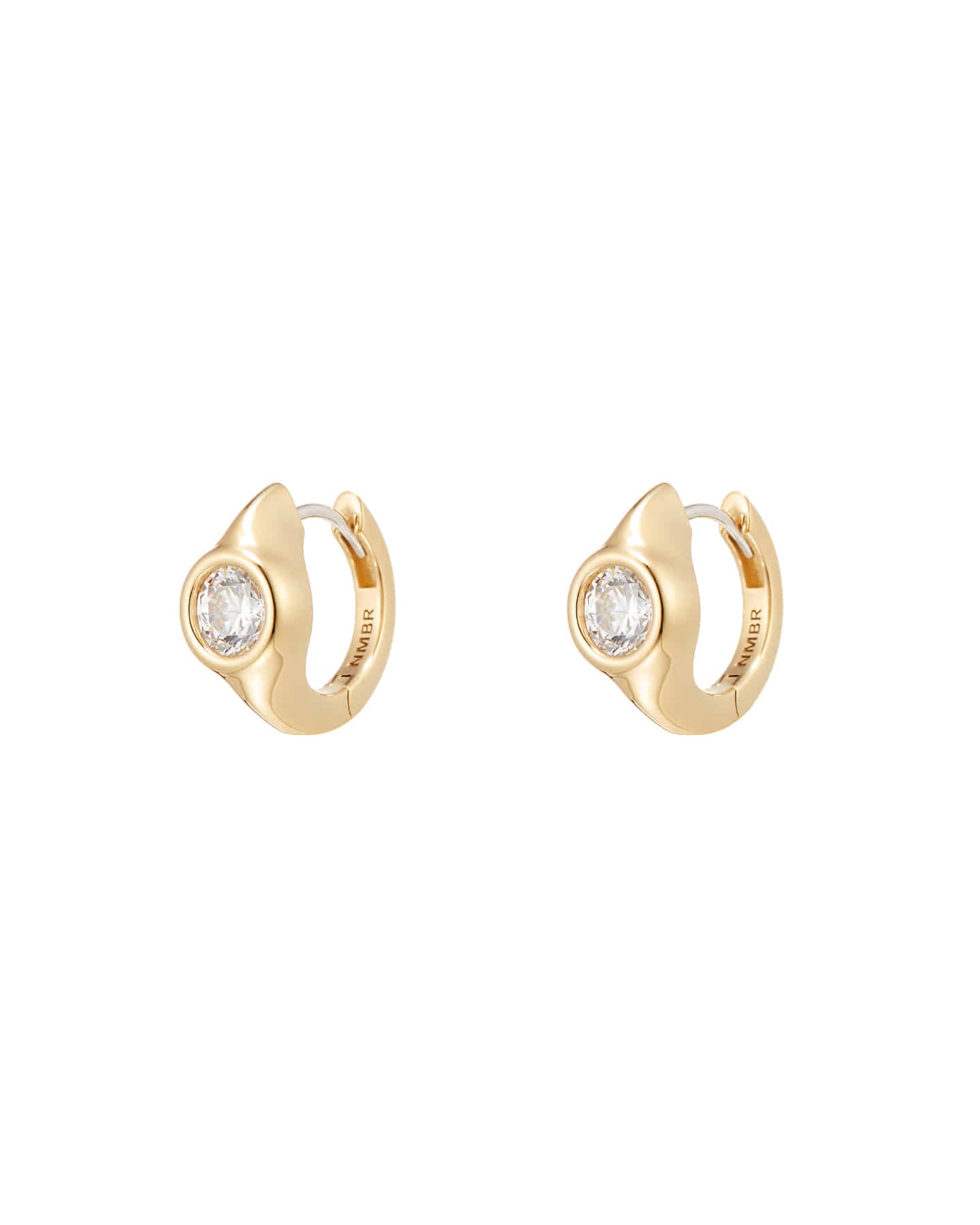 Numbering - Bezel Set Solitaire Hoop Earrings #3203 product image 6 | TRAB K-Fashion Australia