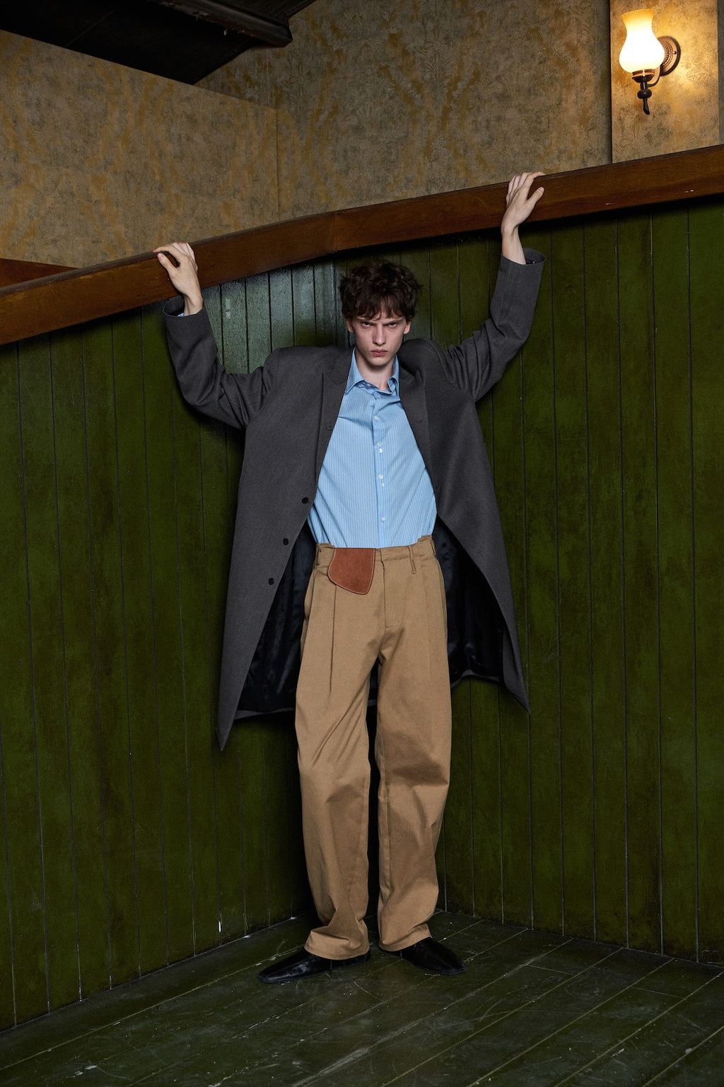 STU - Arch Pleat Cotton Pants (Beige) product image 13 | TRAB K-Fashion Australia