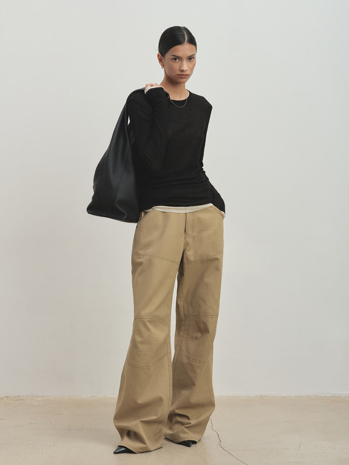 Tonywack - Sheer Wool Ribbed Knit Top (Black) product image 4 | TRAB K-Fashion Australia