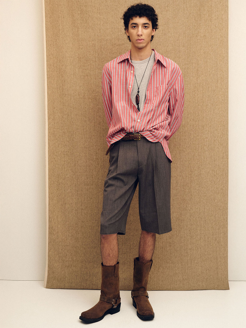 Tonywack - Striped Cotton Blend Shirt (Red Stripe) product image 8 | TRAB K-Fashion Australia