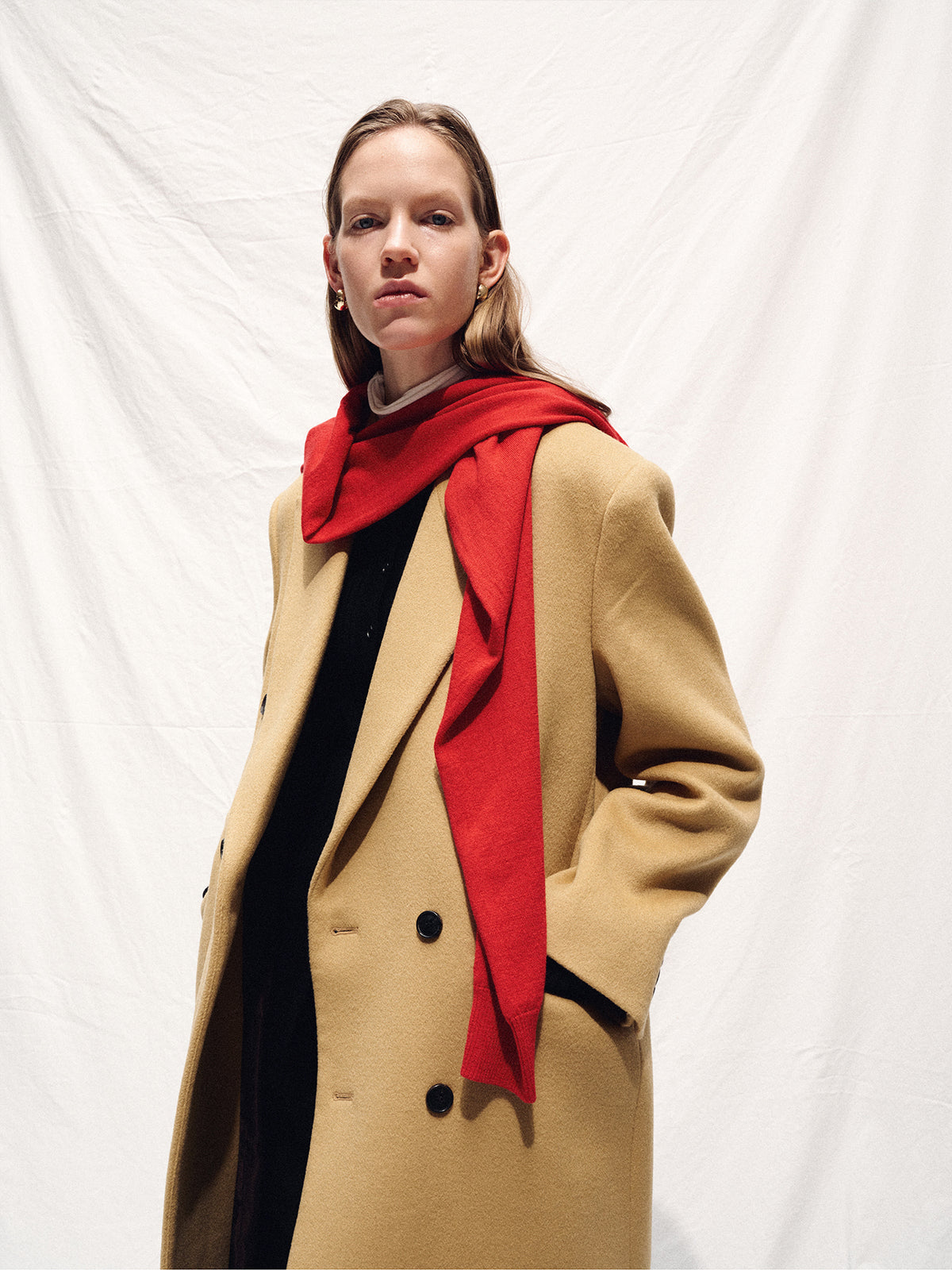 Tonywack - Wool Tailored Double-Breasted Maxi Coat (Camel) product image 5 | TRAB K-Fashion Australia